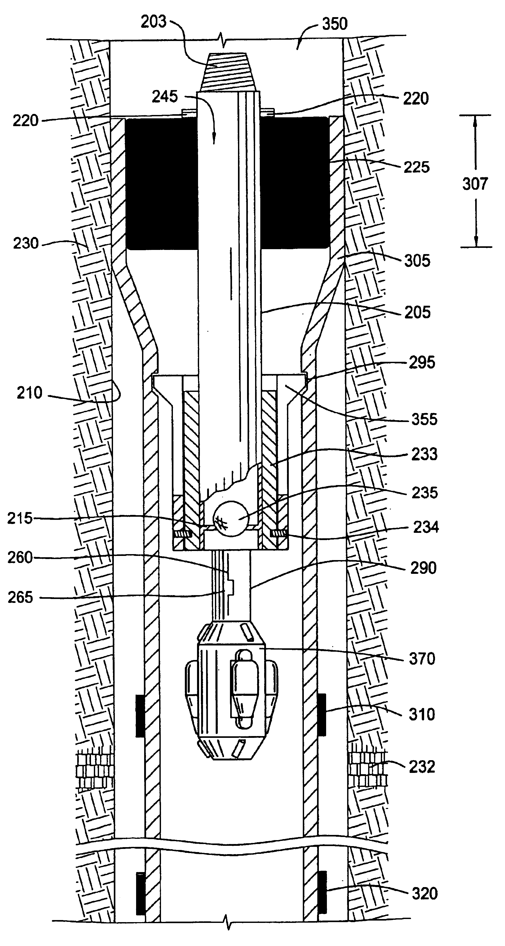 Open hole anchor and associated method