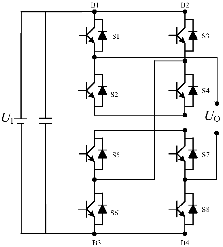 Multi-frequency uniformization carrier slope random distribution pulse width modulation method
