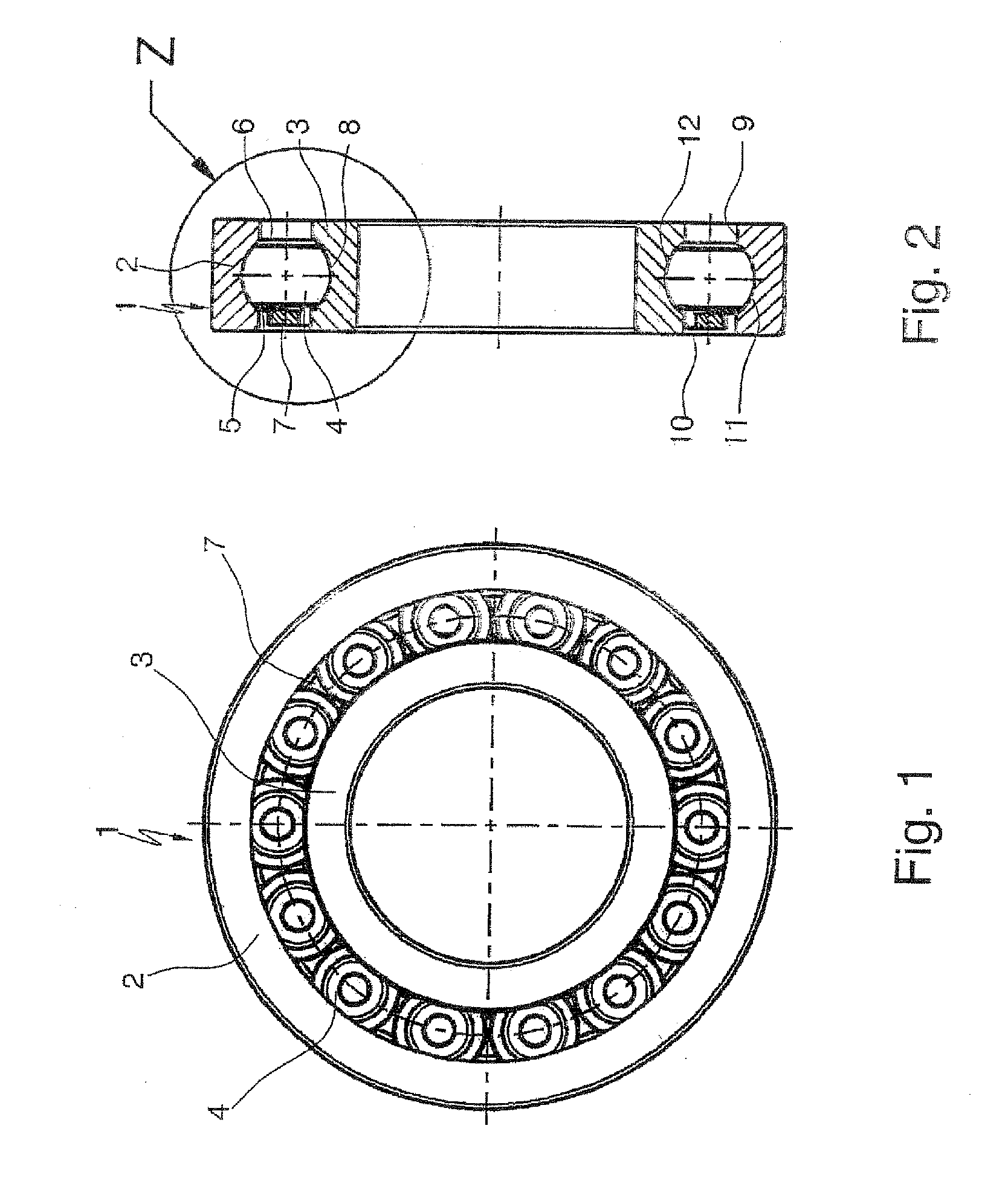 Method for filling a ball roller bearing with roll bodies as well as a ball roller bearing filled according to the method