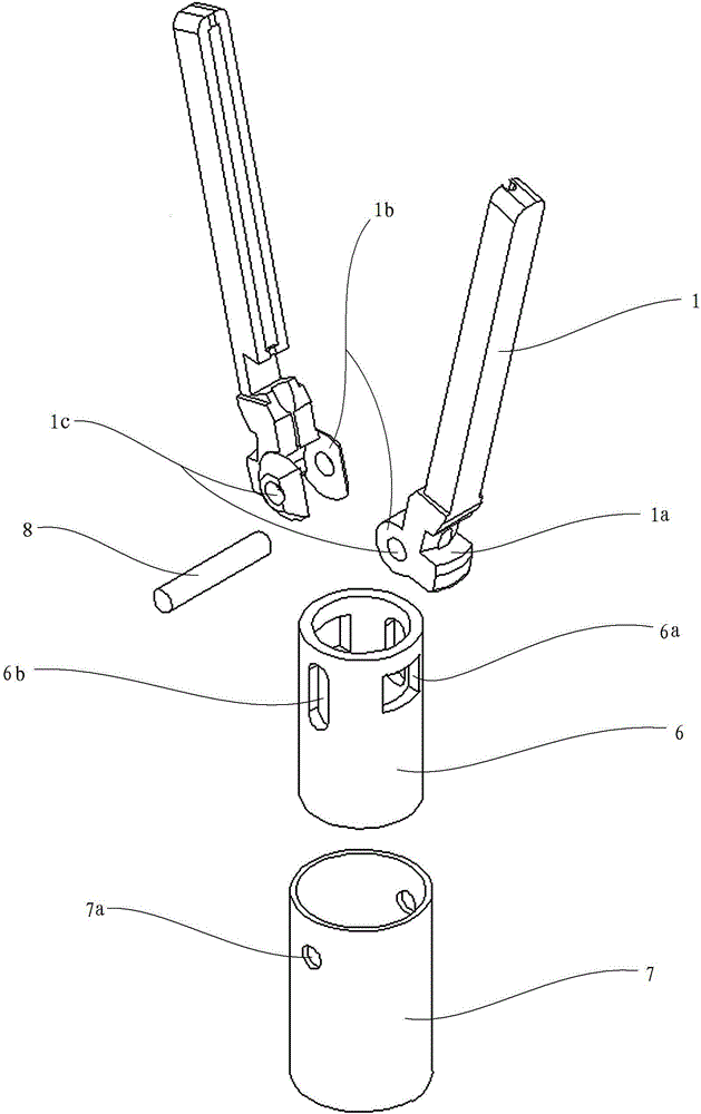 A clamping claw for thermosetting cutting knife