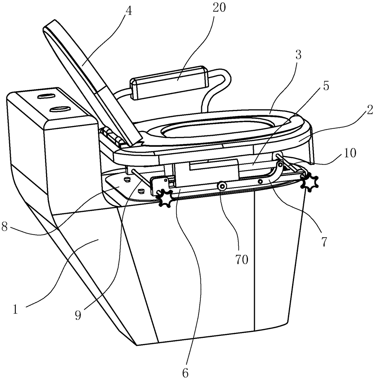 Electric heightening standing-up assisting device for closestool