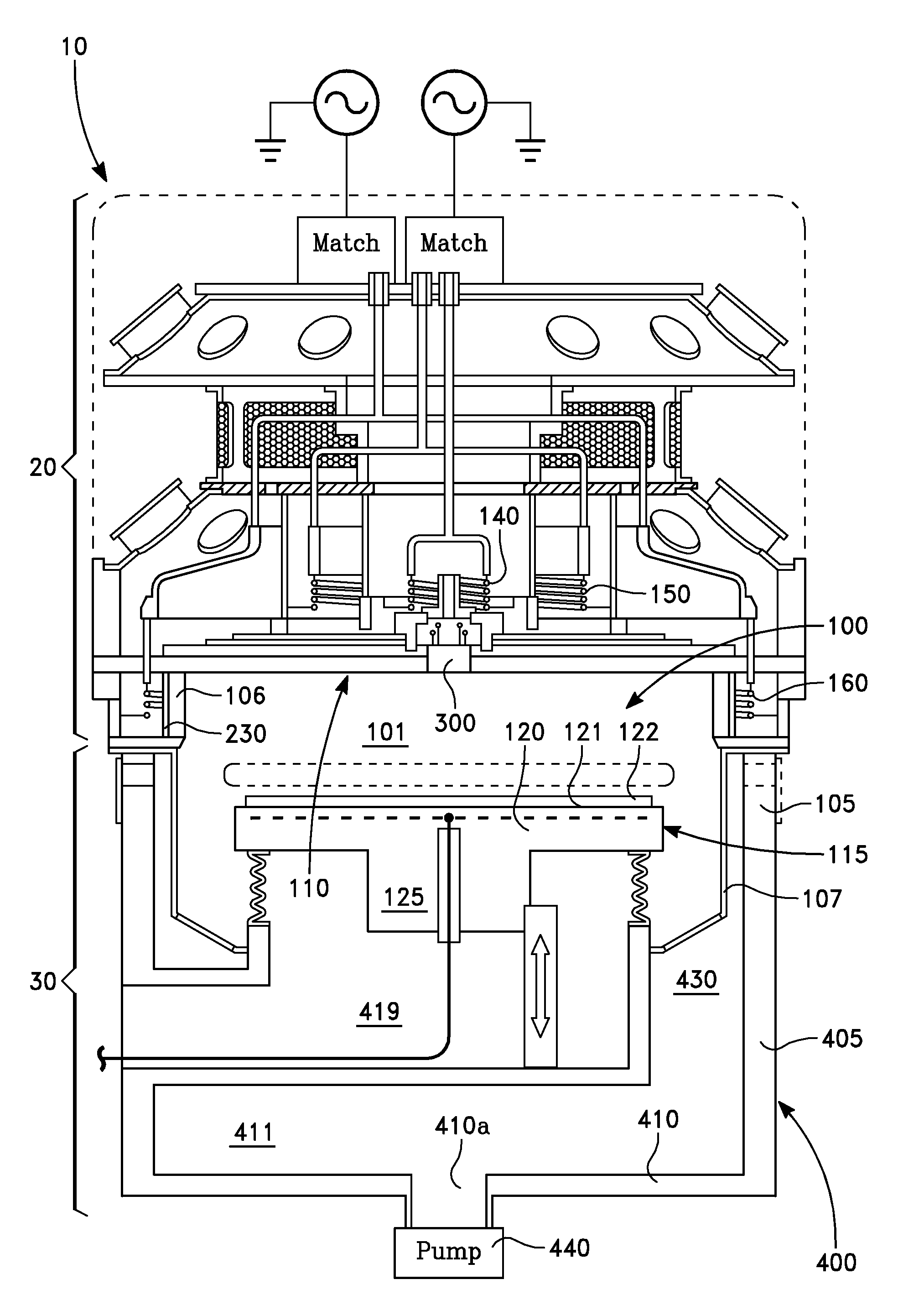Multiple coil inductively coupled plasma source with offset frequencies and double-walled shielding
