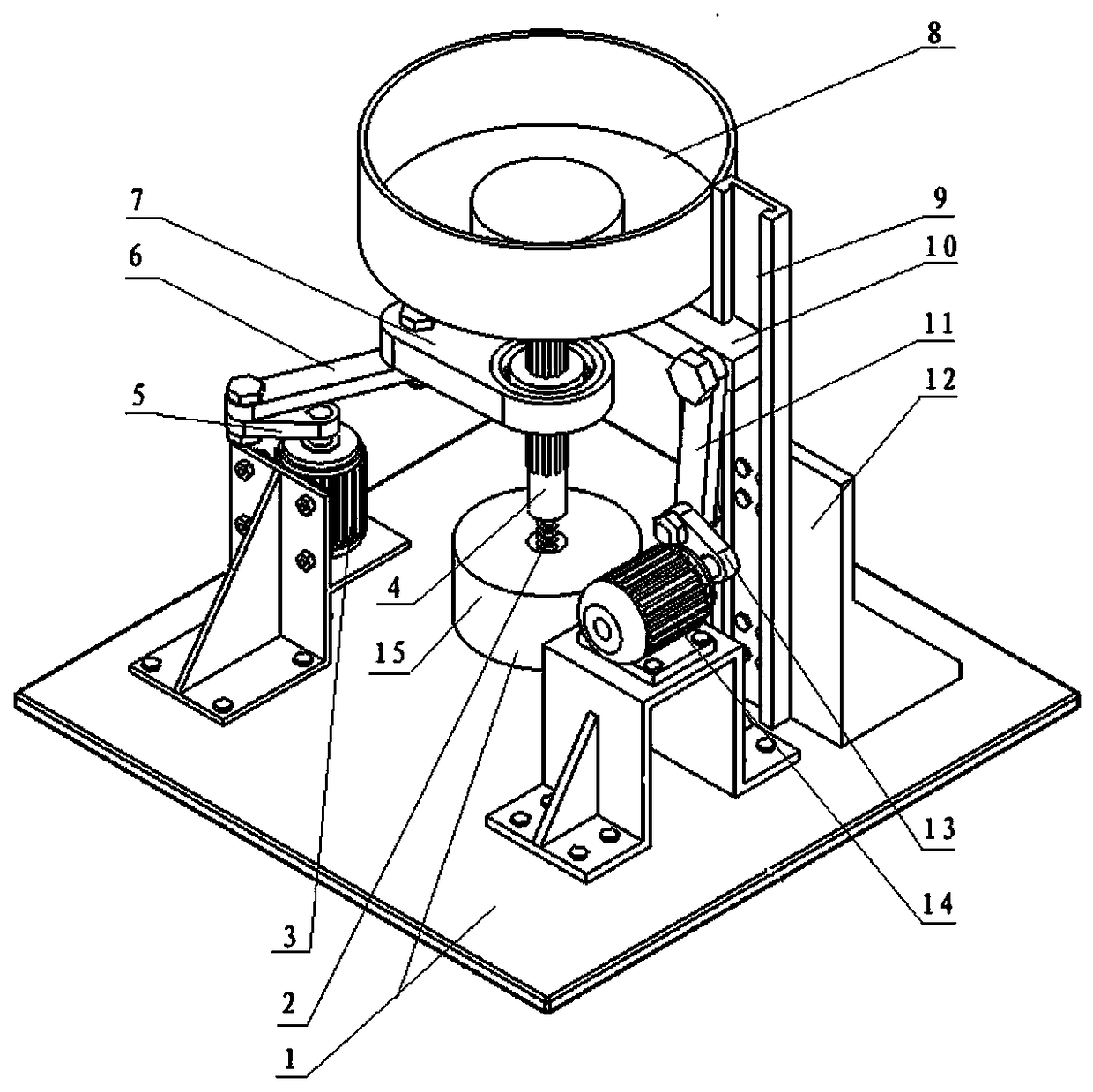 Combined vibration mixed particle layering device