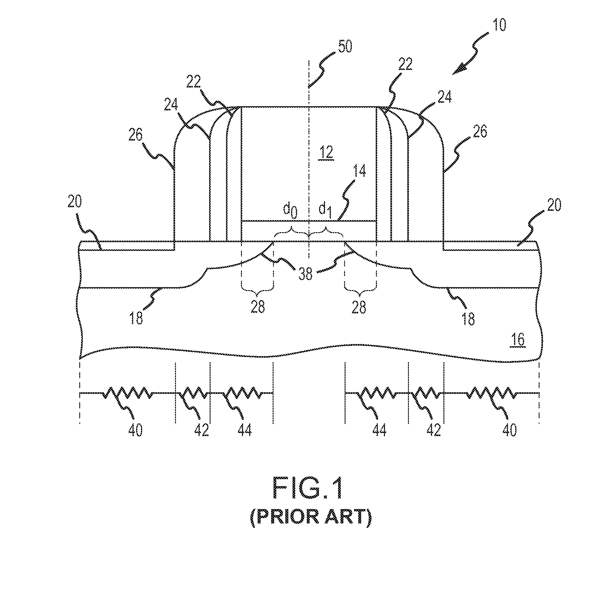 MOSFET with asymmetrical extension implant