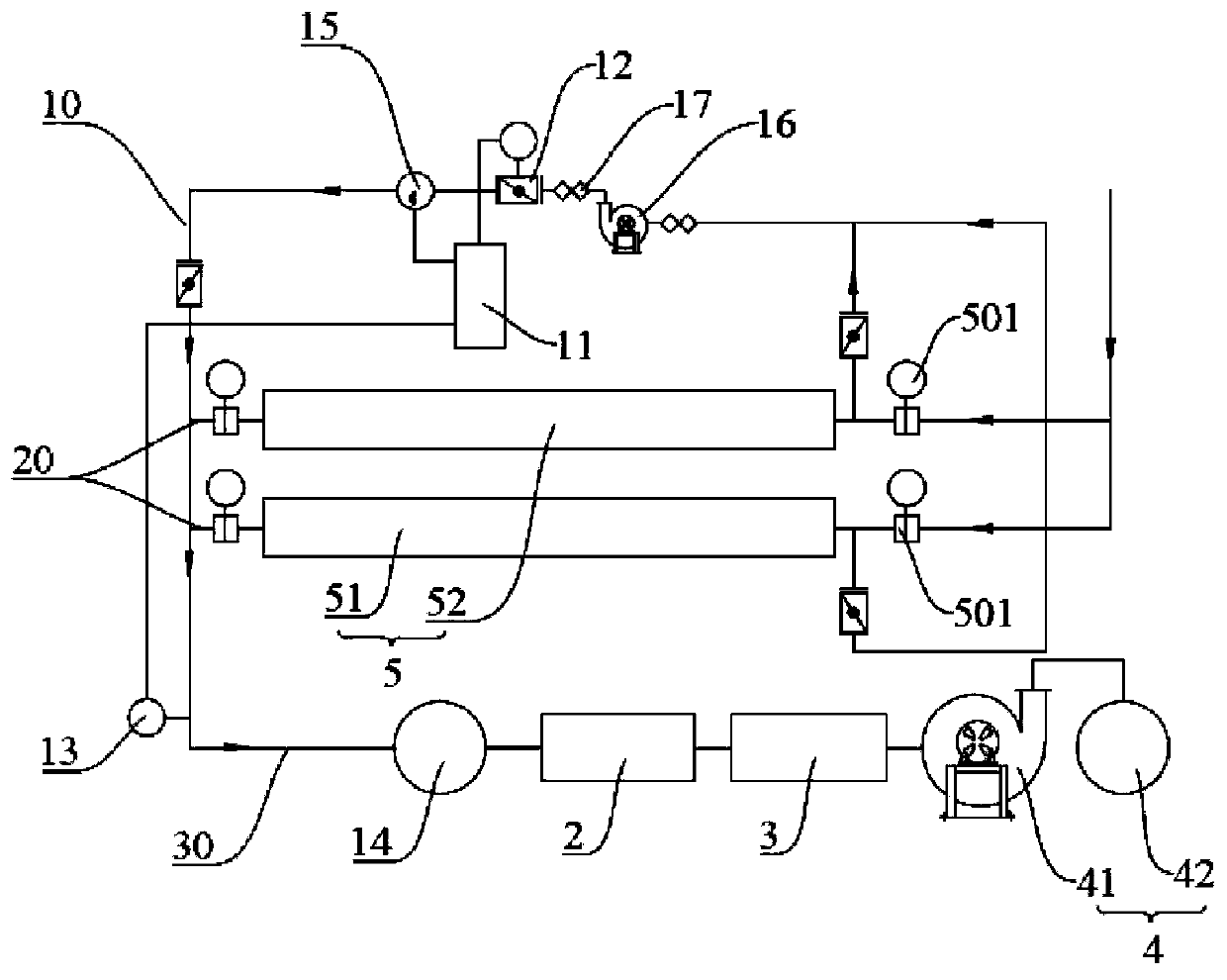 Flue gas treatment device and boiler system