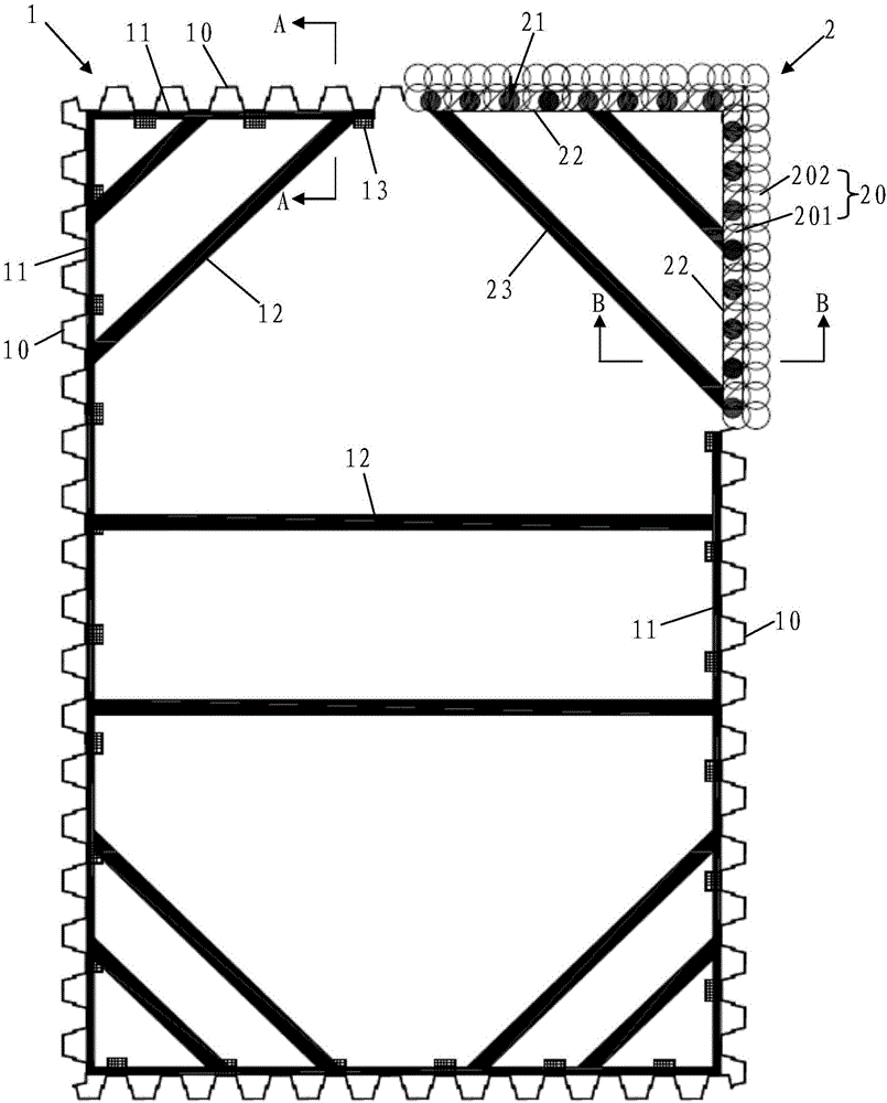 Supporting structure for pit-in-pit with local fluidal plastic sludge soil mass and construction method of supporting structure