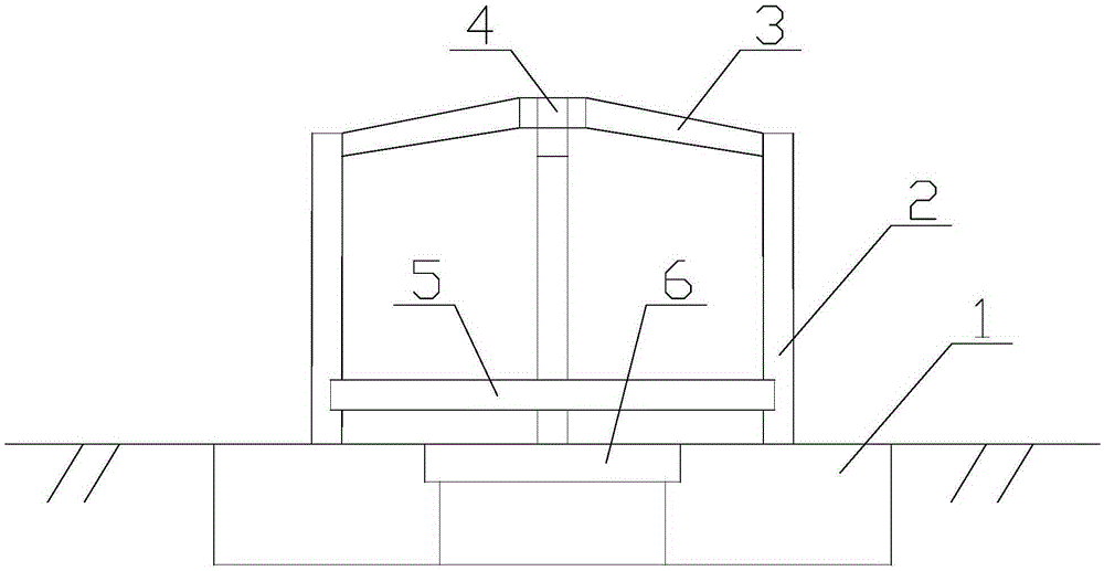 A combined foundation structure system with three barrel foundations with supports