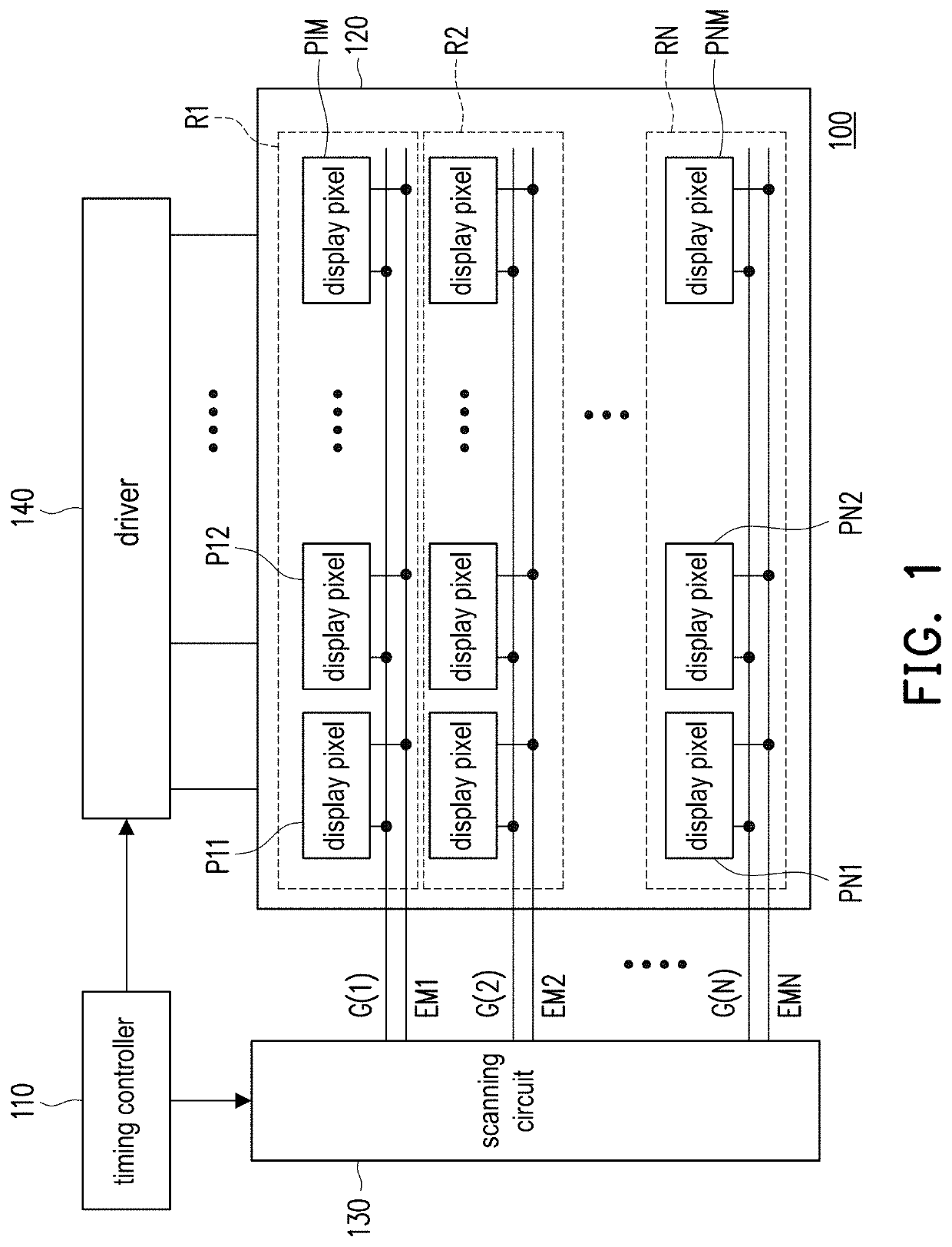 Light-emitting diode display device and light-emission control method thereof