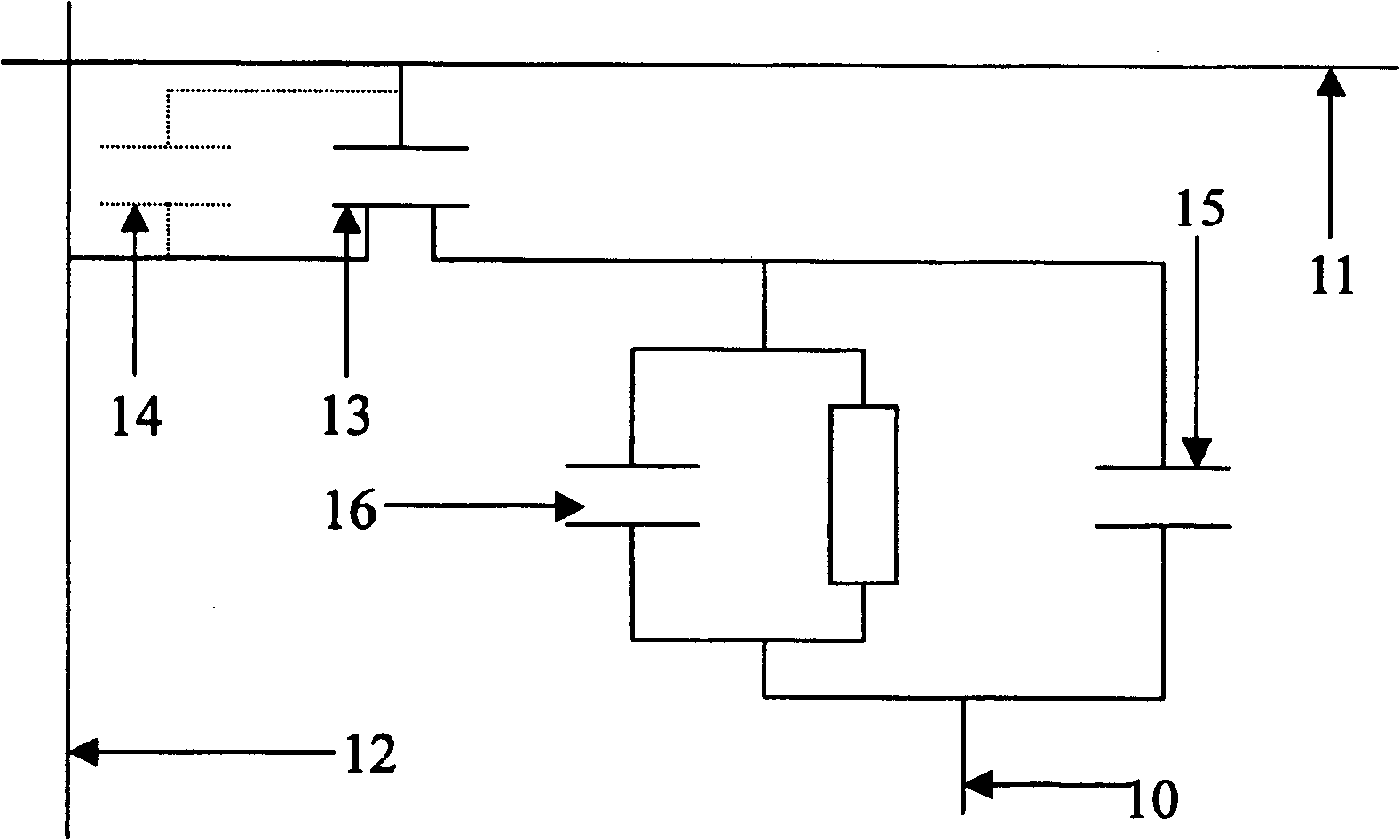 Thinfilm transistor device for reducing leaping voltage