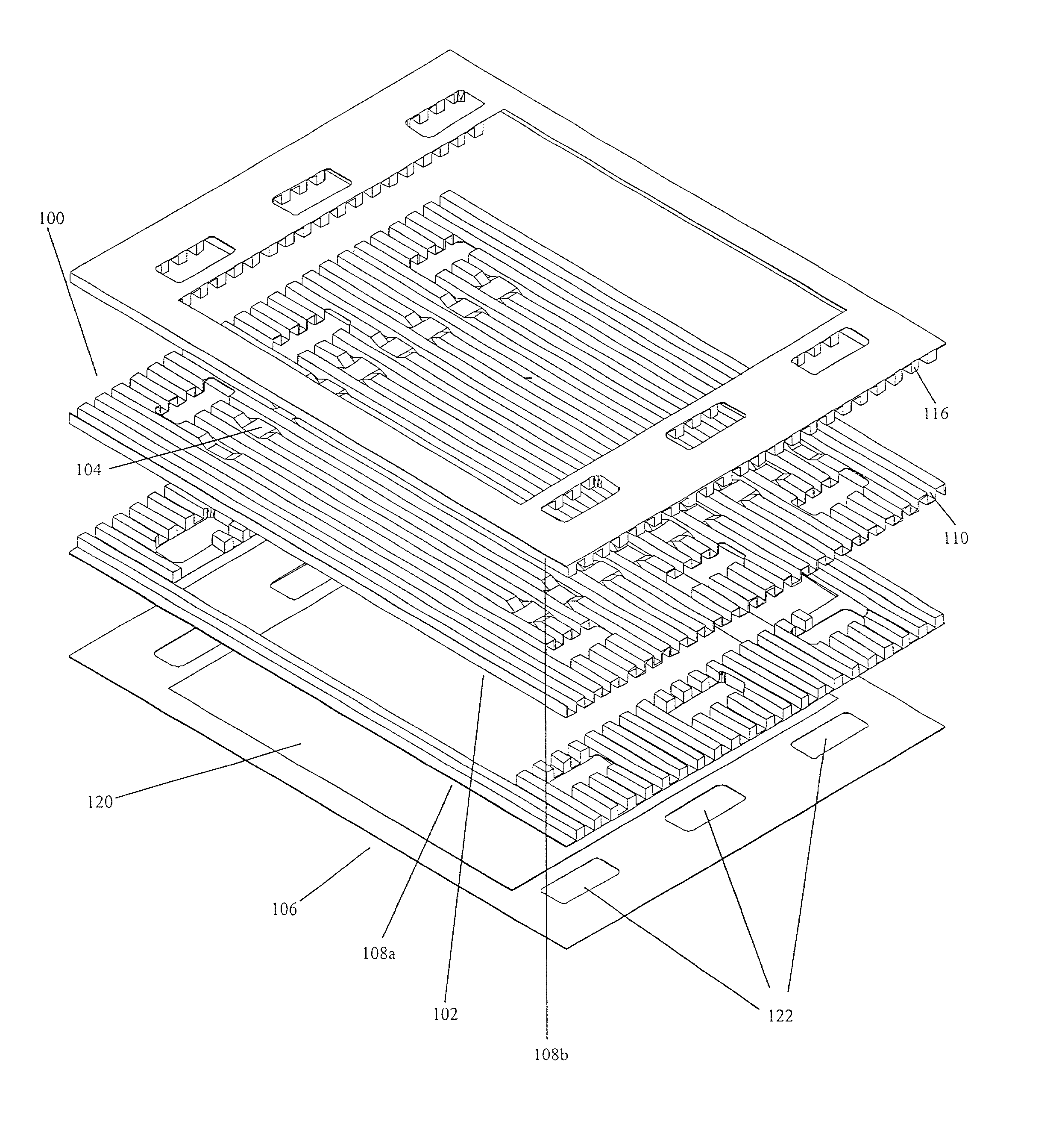 Corrugated flow field plate assembly for a fuel cell