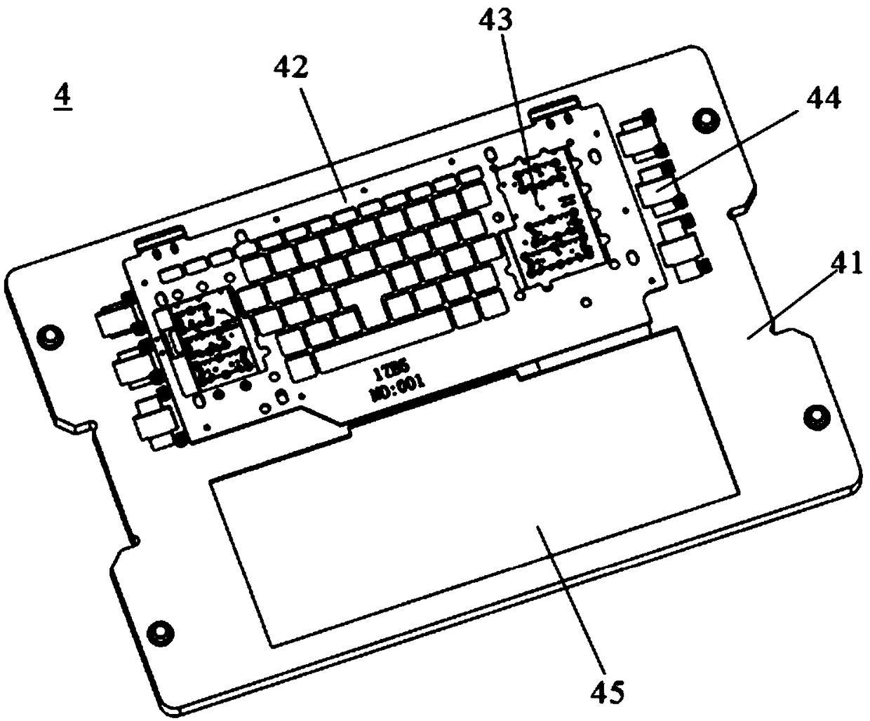 A tooling structure for keyboard assembly