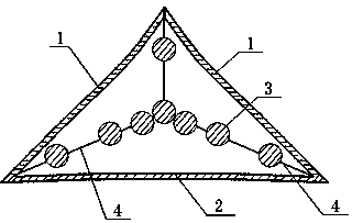 Flow-sharing energy-saving type triangular air supply opening and determination method of air supply opening structure