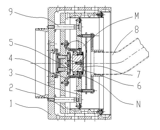 Intermittent feeding structure of two-stage pusher centrifuge