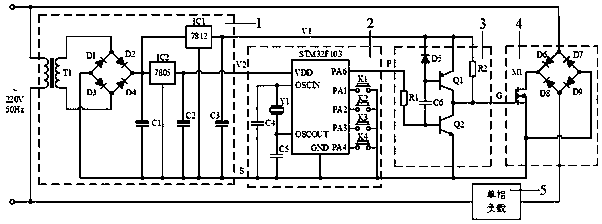 Load power adjusting circuit driven by frequency conversion of MOS type device