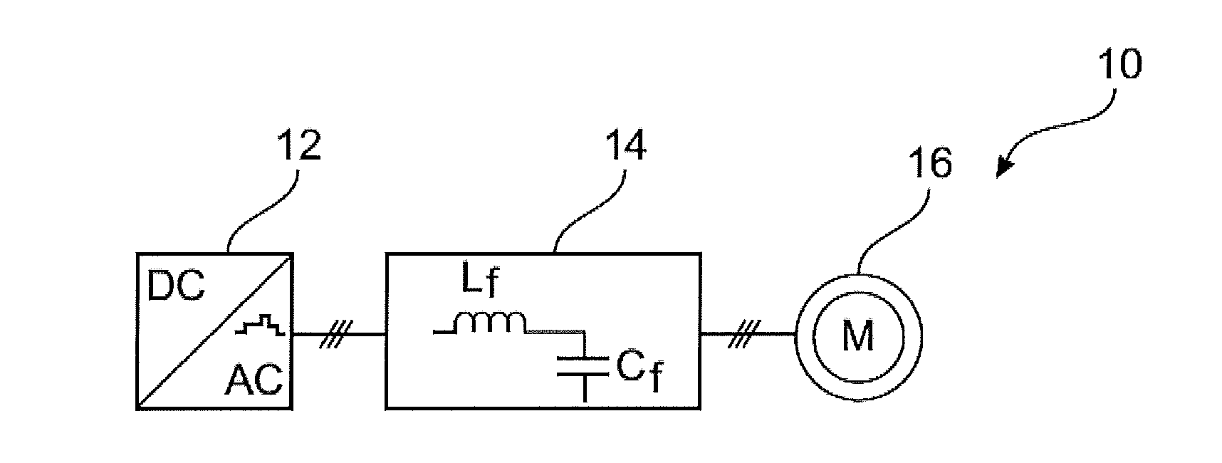 Control method for electrical converter with lc filter