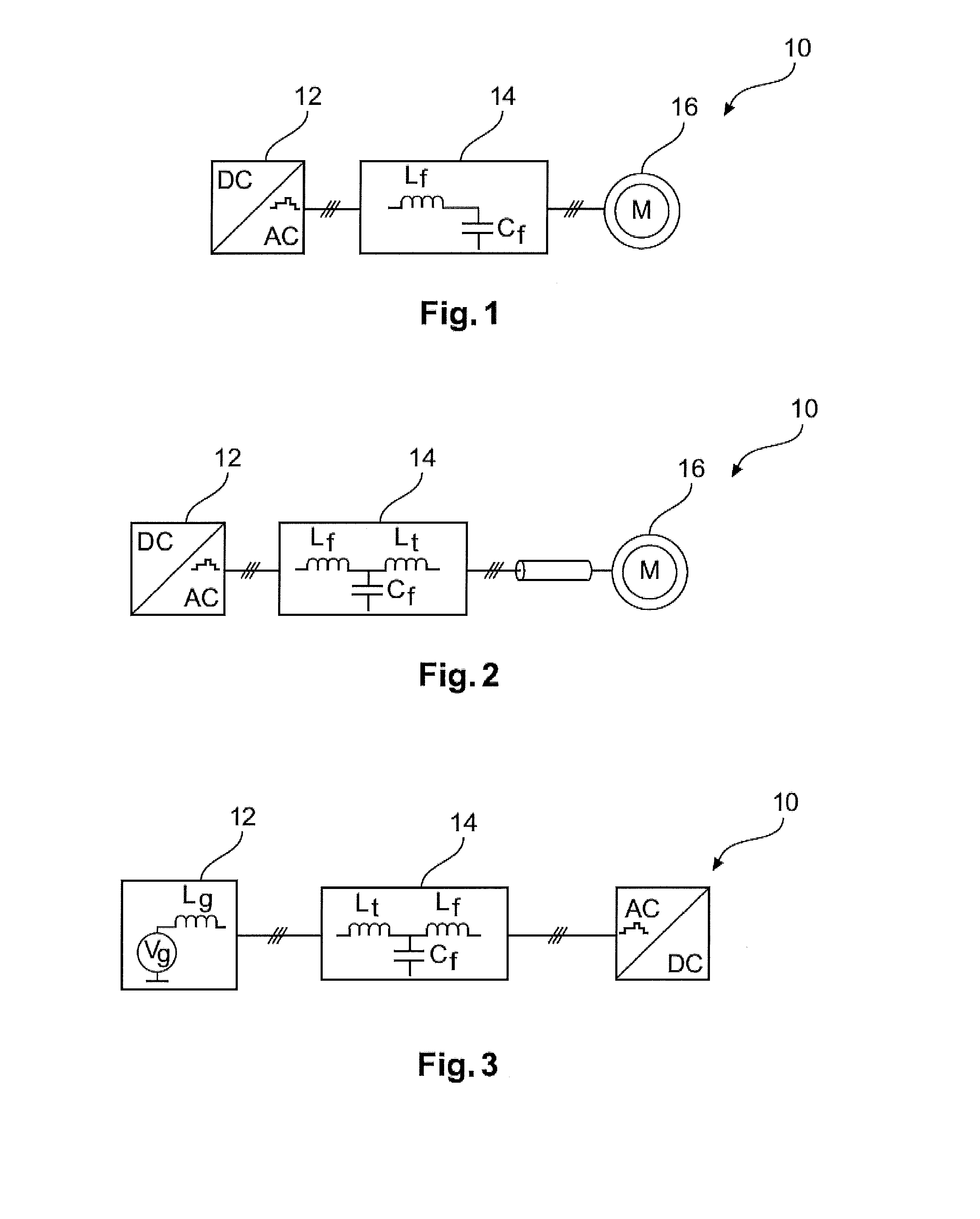 Control method for electrical converter with lc filter