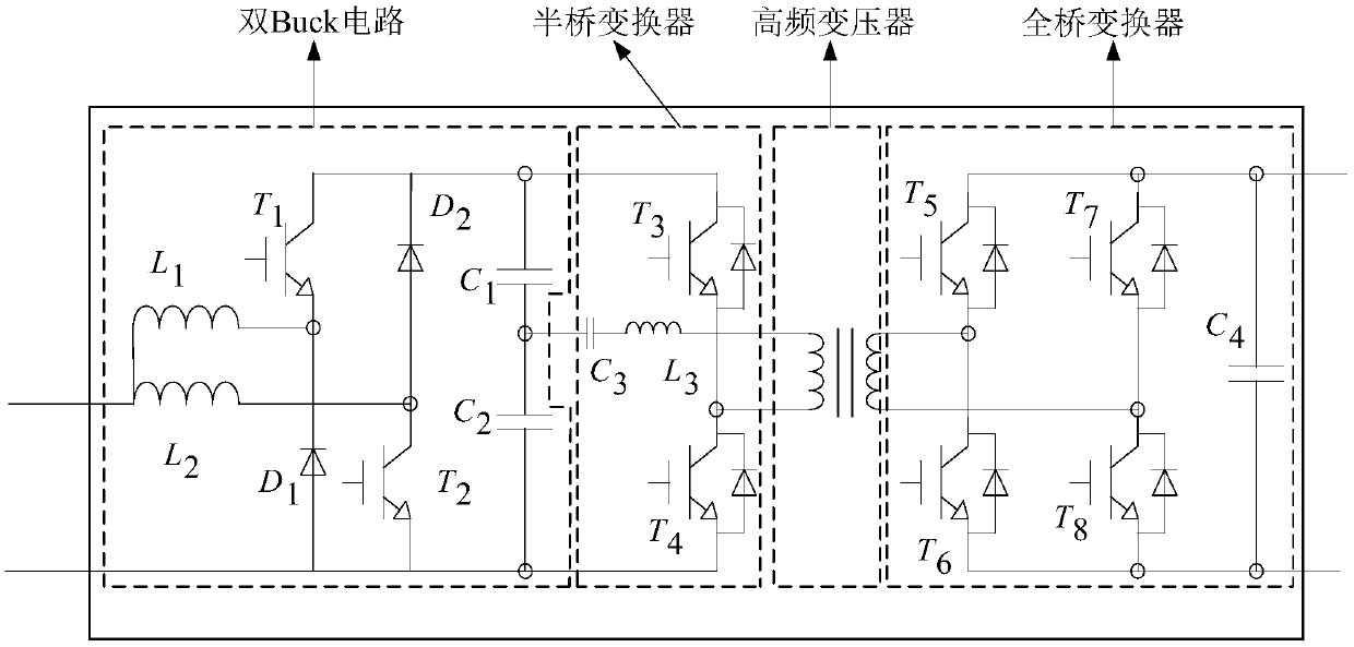 ISOP type direct-current distribution transformer and control method thereof