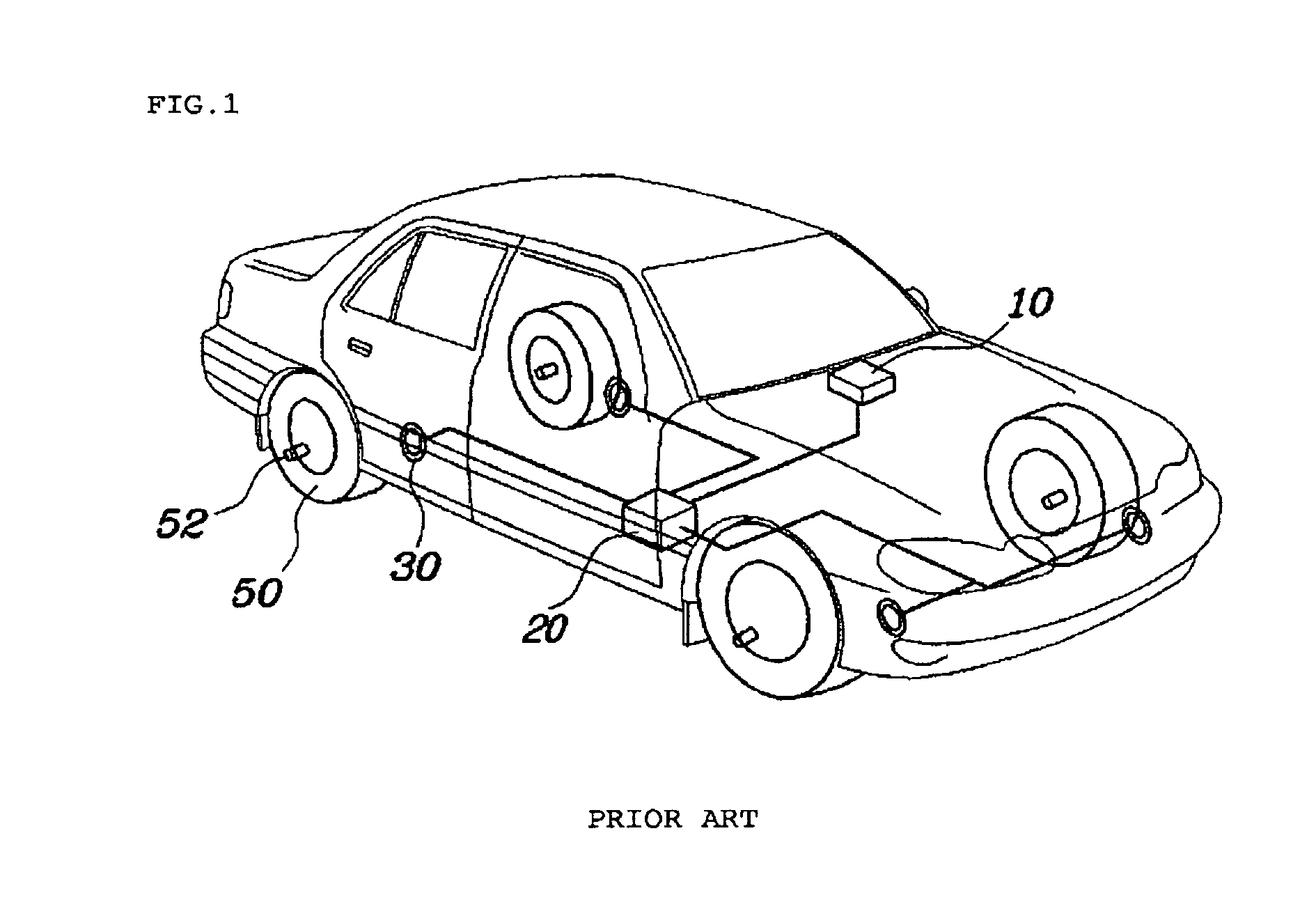 System for automatically recognizing locations of respective tires