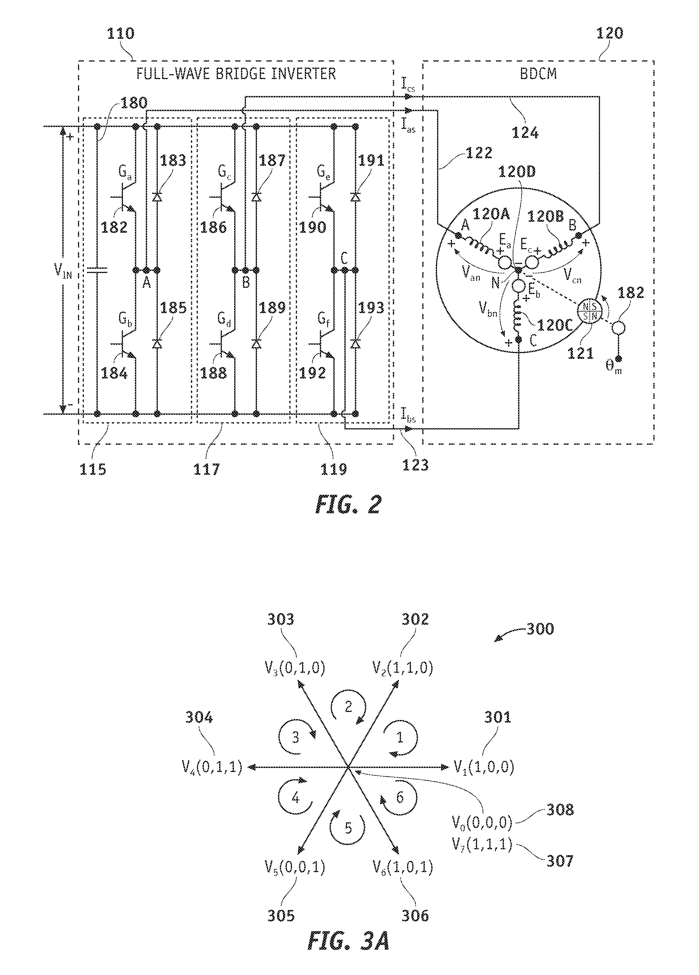 Methods, systems and apparatus for sensorless rotor angular position estimation implementing reduced switching loss pulse width modulated (PWM) waveforms