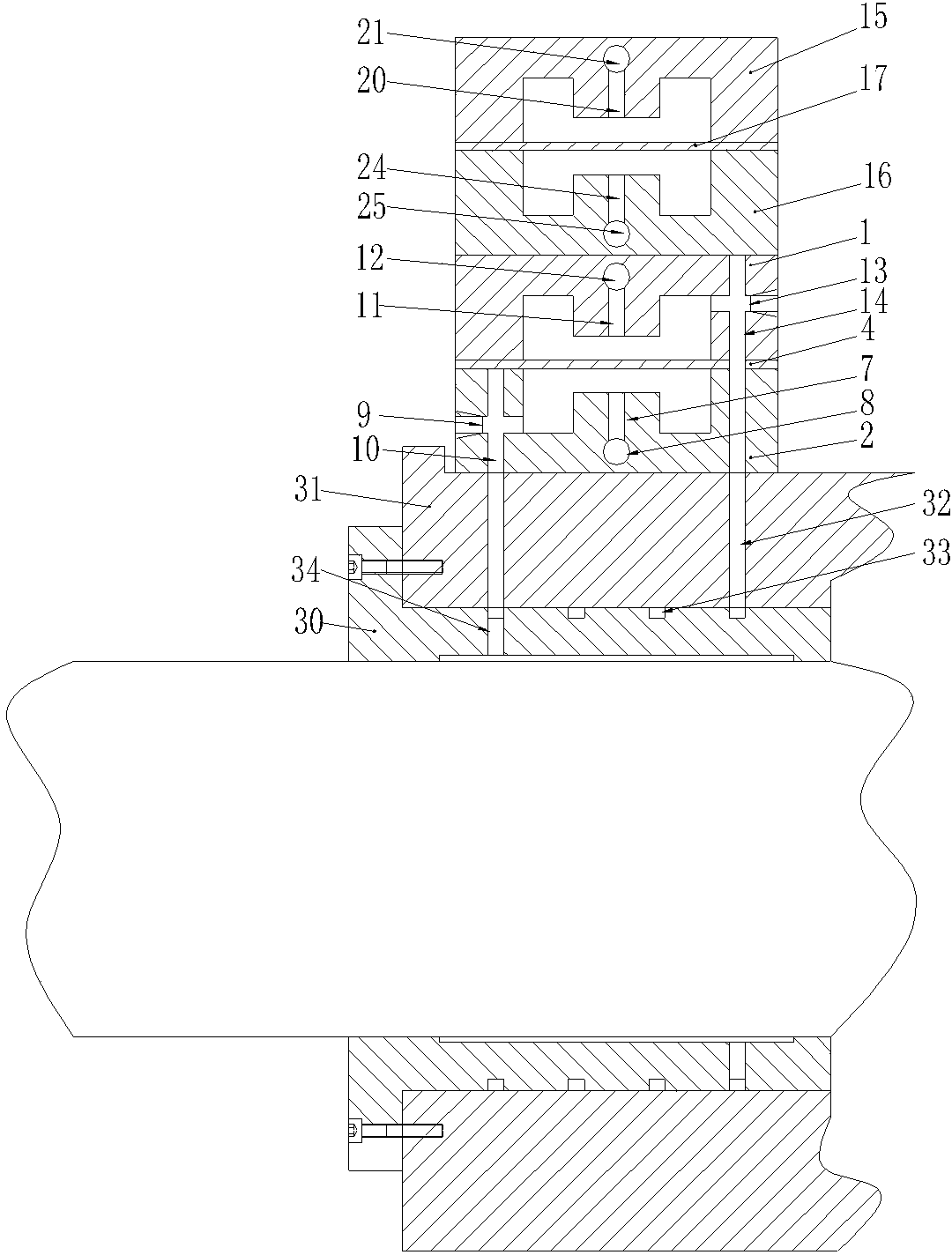 Thin film feedback throttling device module, static bearing module and main spindle box module