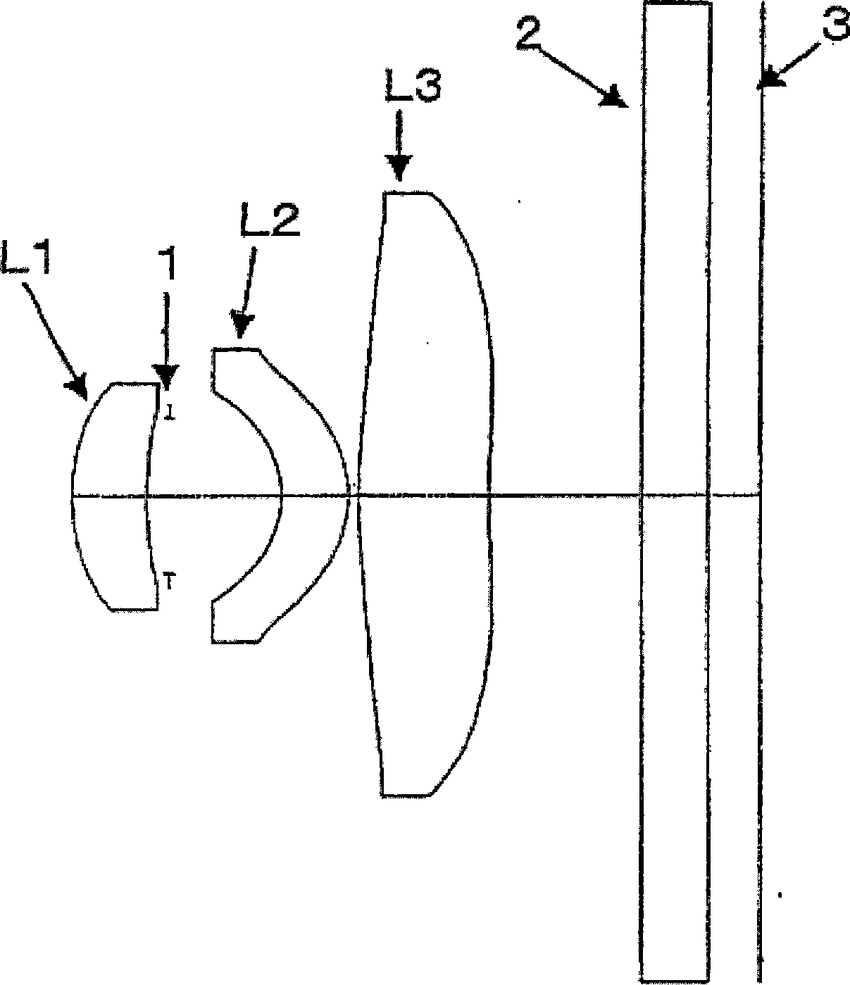 Camera lens group in three pieces type