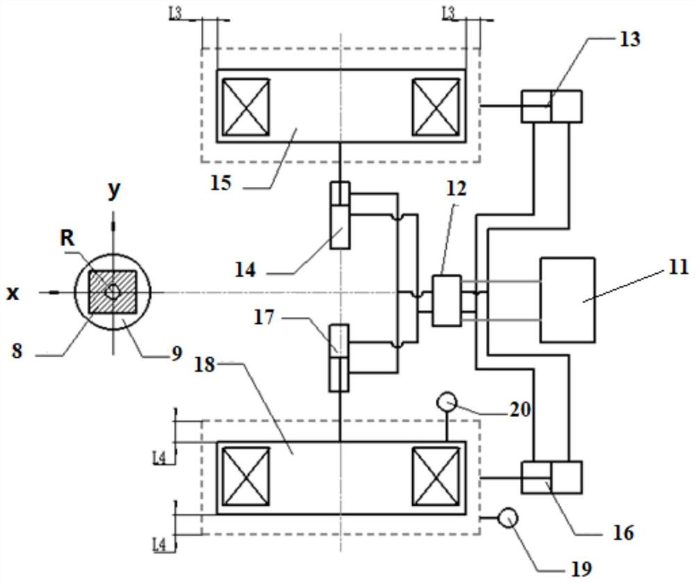 A device and method for centering the power head of a vehicle-mounted drilling rig and a test bench