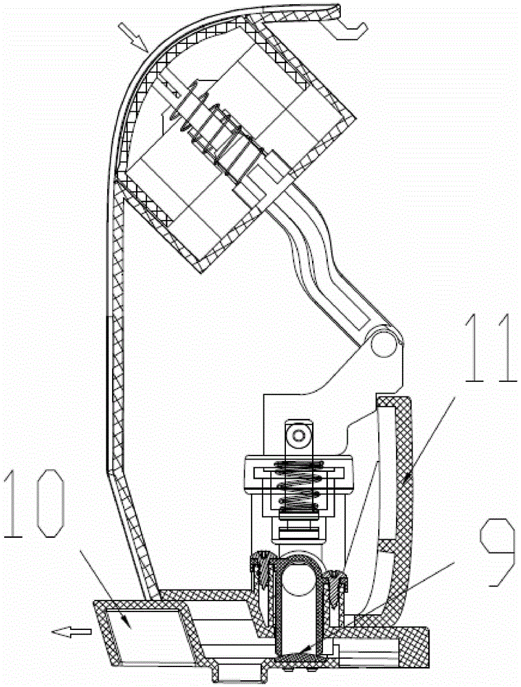 An anti-secondary pollution device for a water dispenser spout