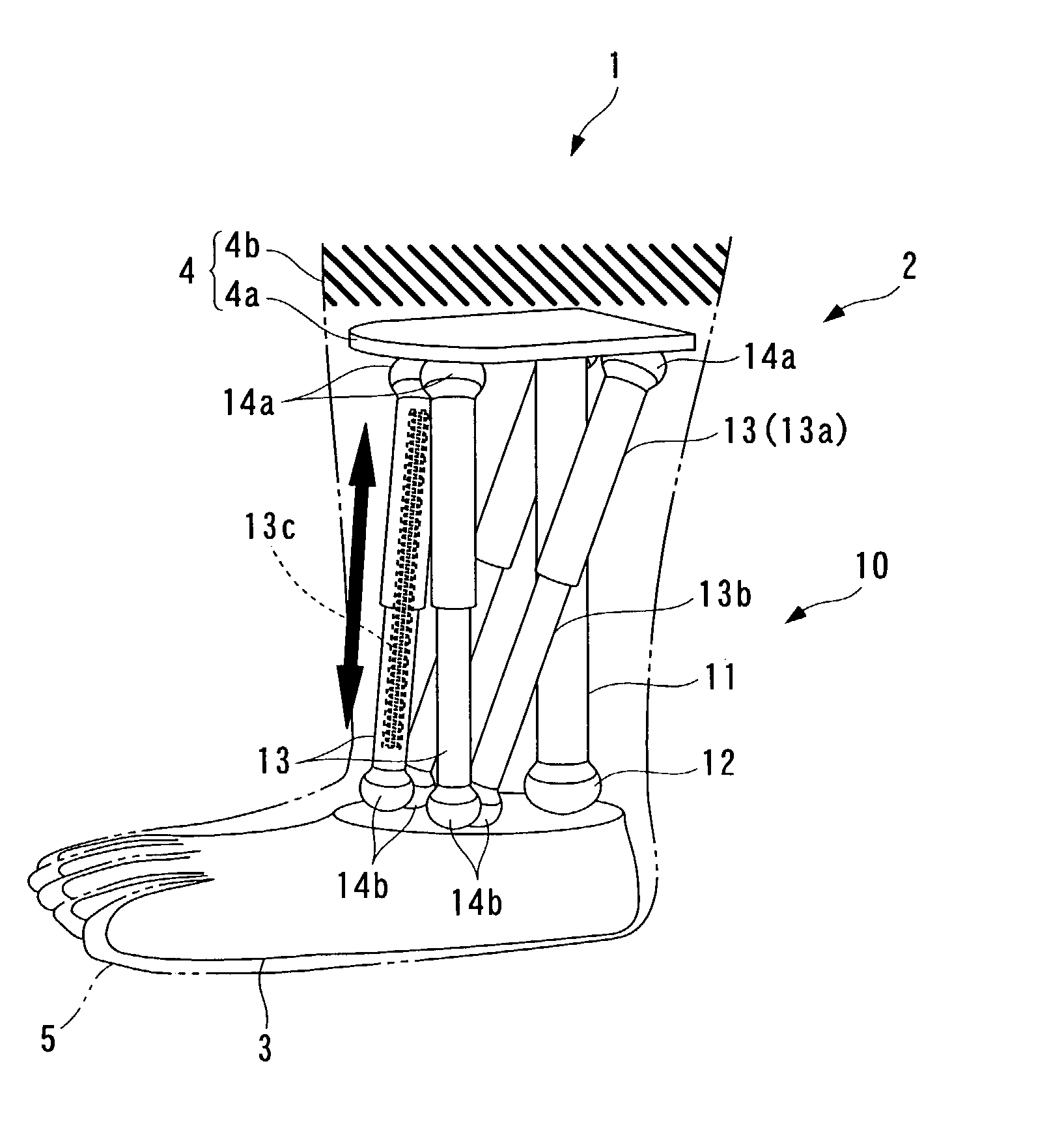 Parallel linkage and artificial joint device using the same