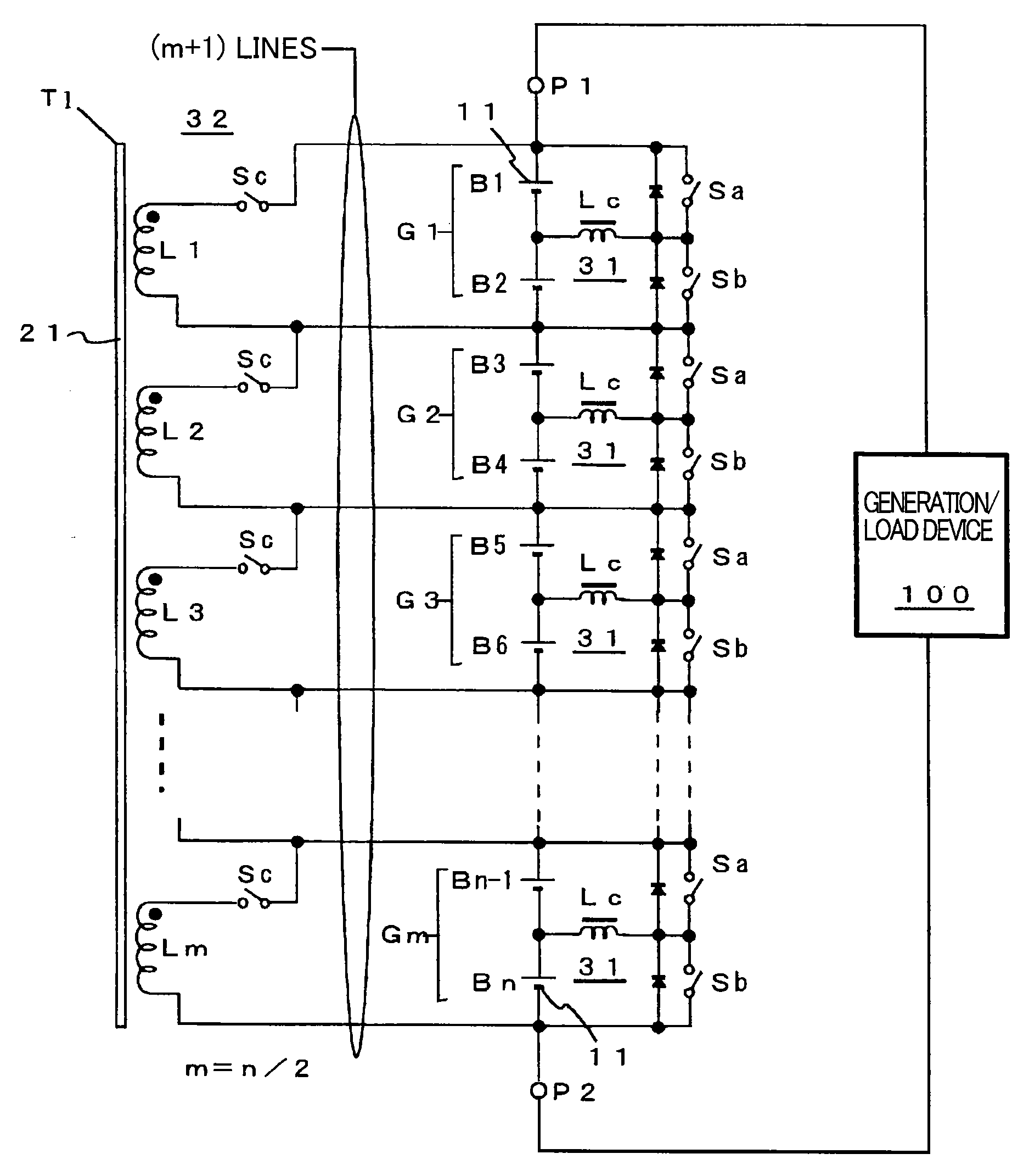 Series-connected rechargeable cells, series-connected rechargeable cell device, voltage-balance correcting circuit for series-connected cells