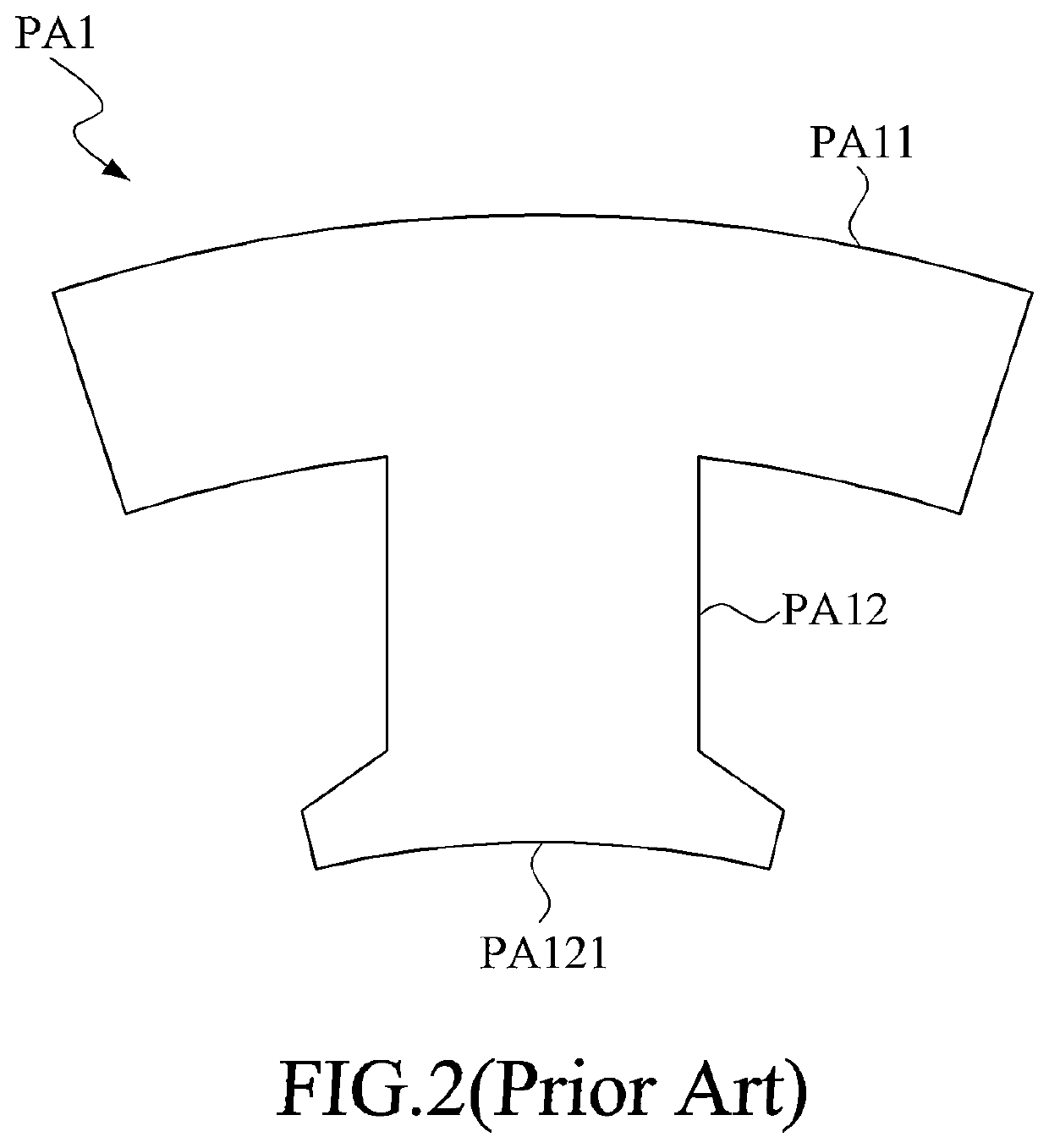 Stator tooth with stator-tooth arc-cutting structure