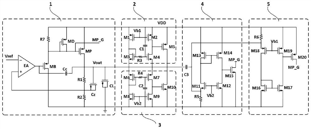 Transient enhancement circuit applied to low-power-consumption fully-integrated low-dropout linear regulator