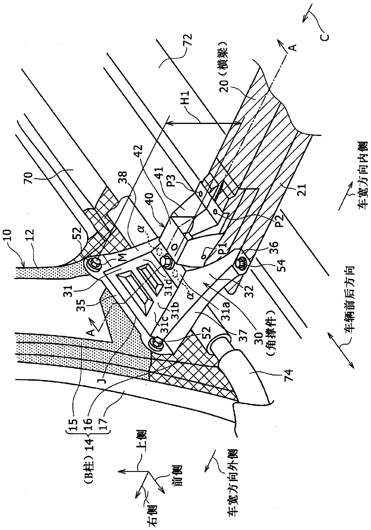 Vehicle side portion structure