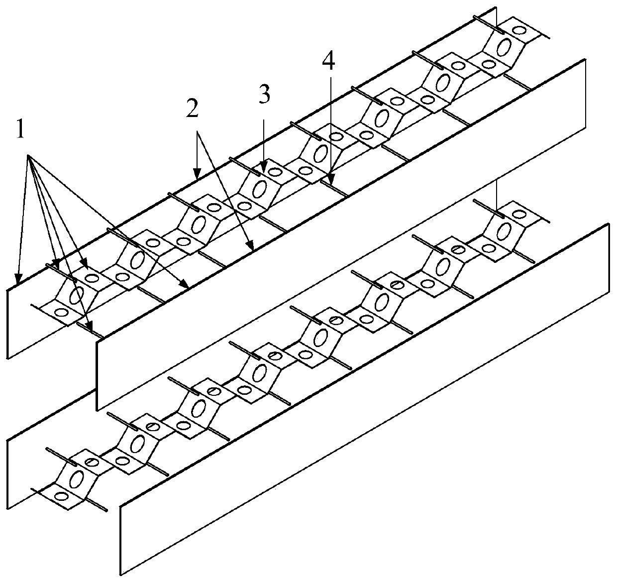 Double-layer steel plate combined shear wall with transverse hole-forming corrugated web
