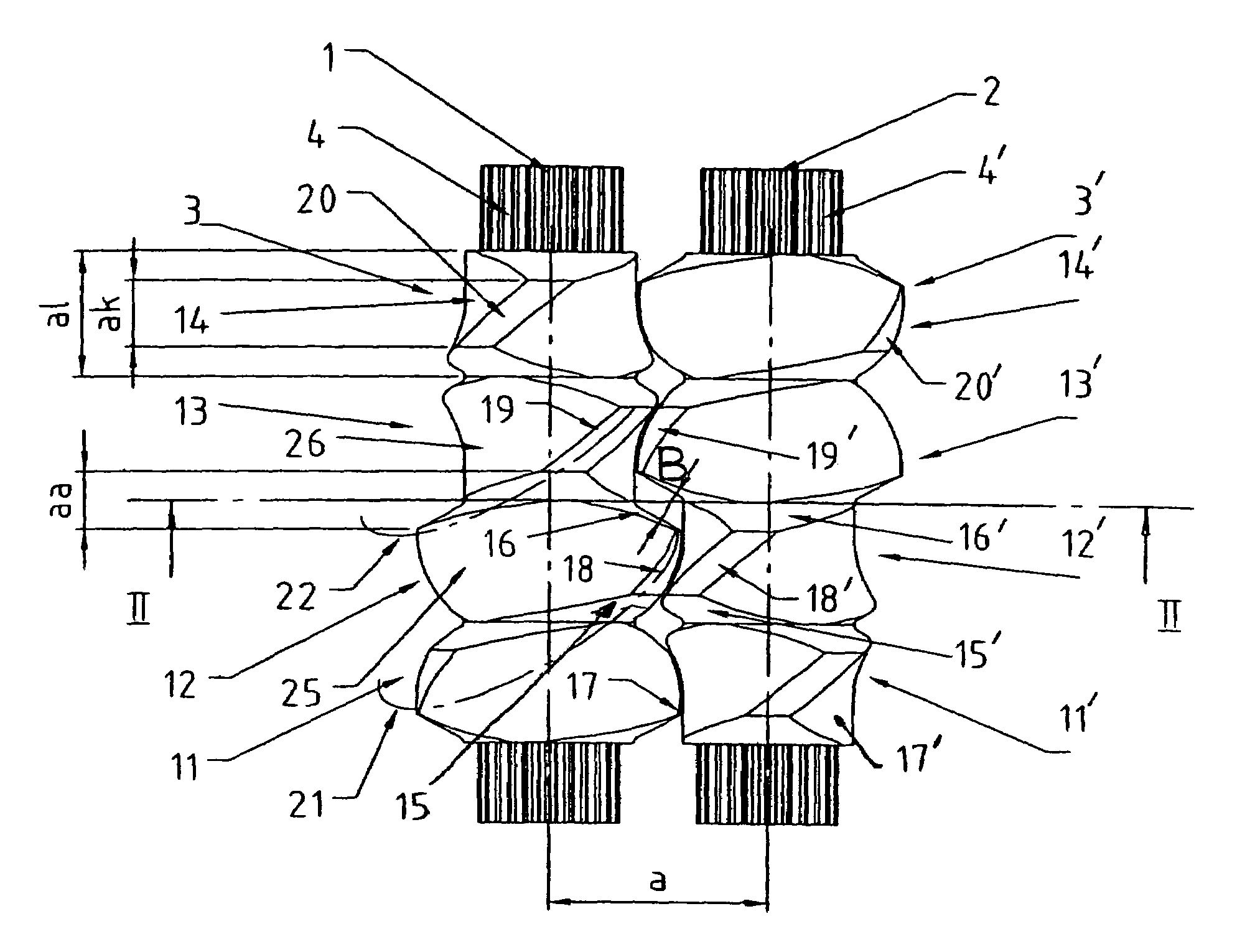 Device for dispersing and melting flowable materials