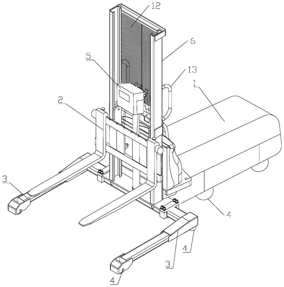 Forklift robot with pattern recognition device