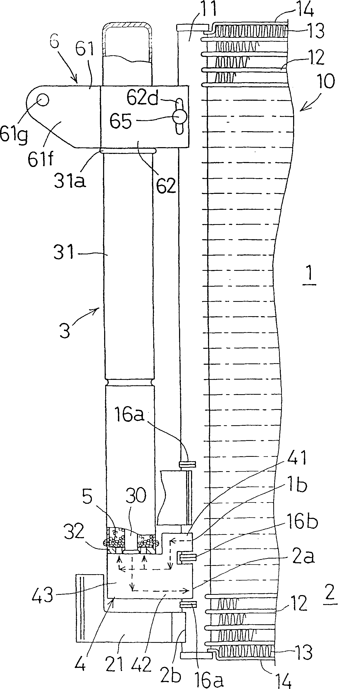 Heat excanger with receiver tank, and refrigeration system