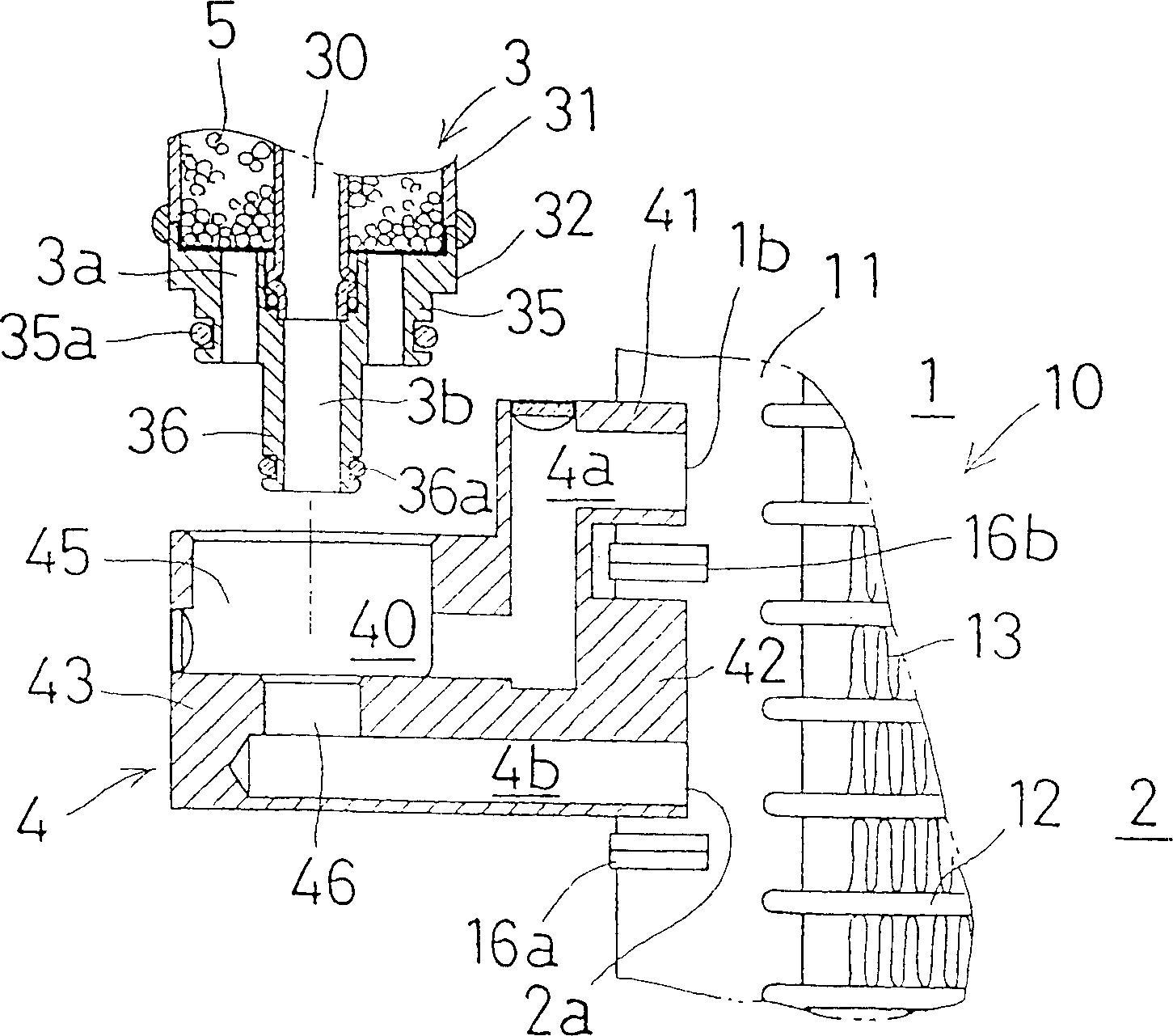 Heat excanger with receiver tank, and refrigeration system