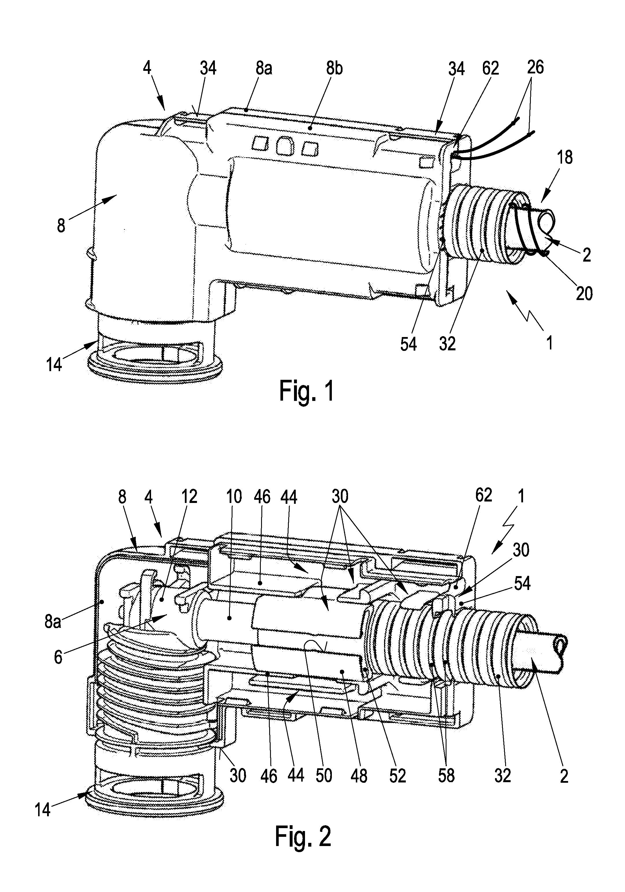 Electrically heatable media line and line connector