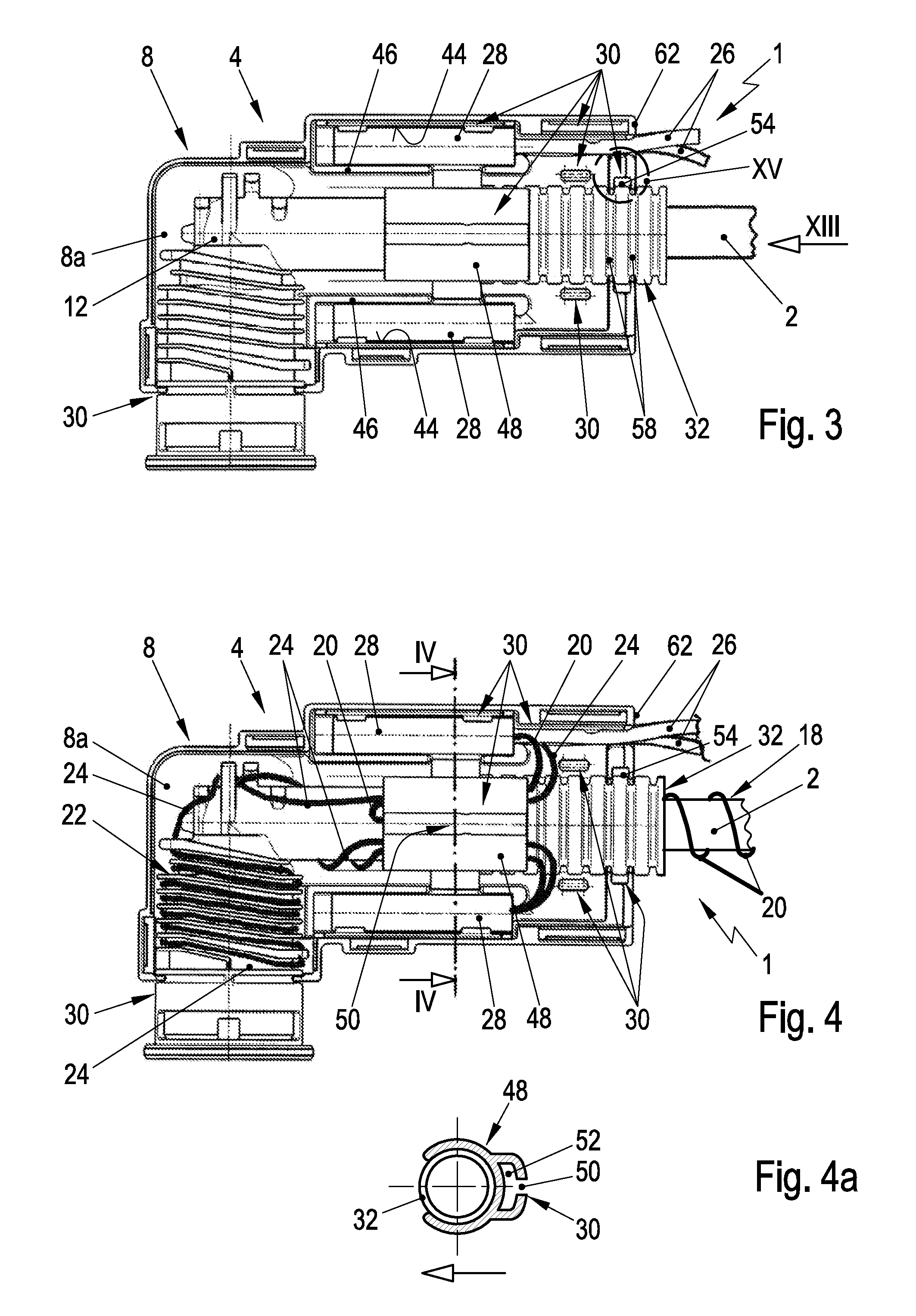 Electrically heatable media line and line connector