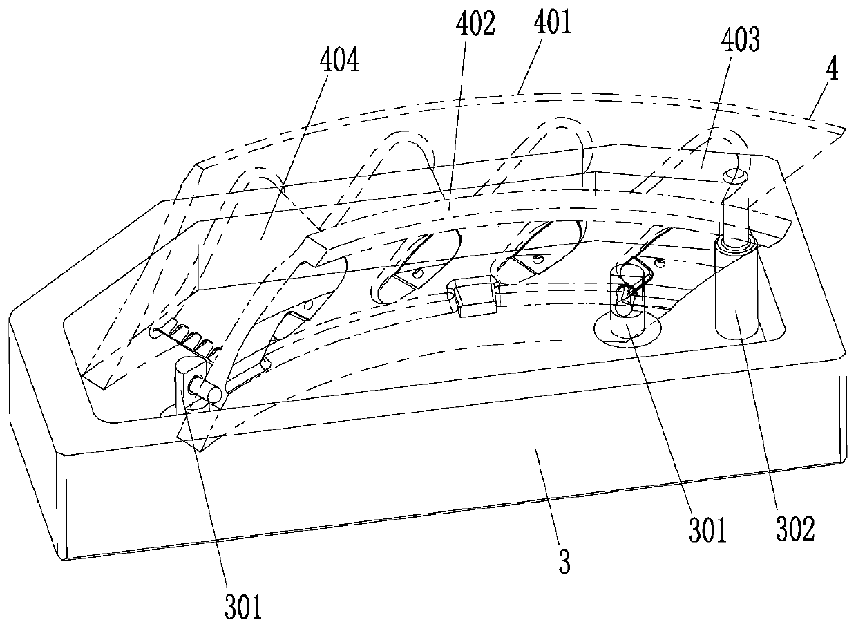 Four-way guide vane casting fixture and processing method