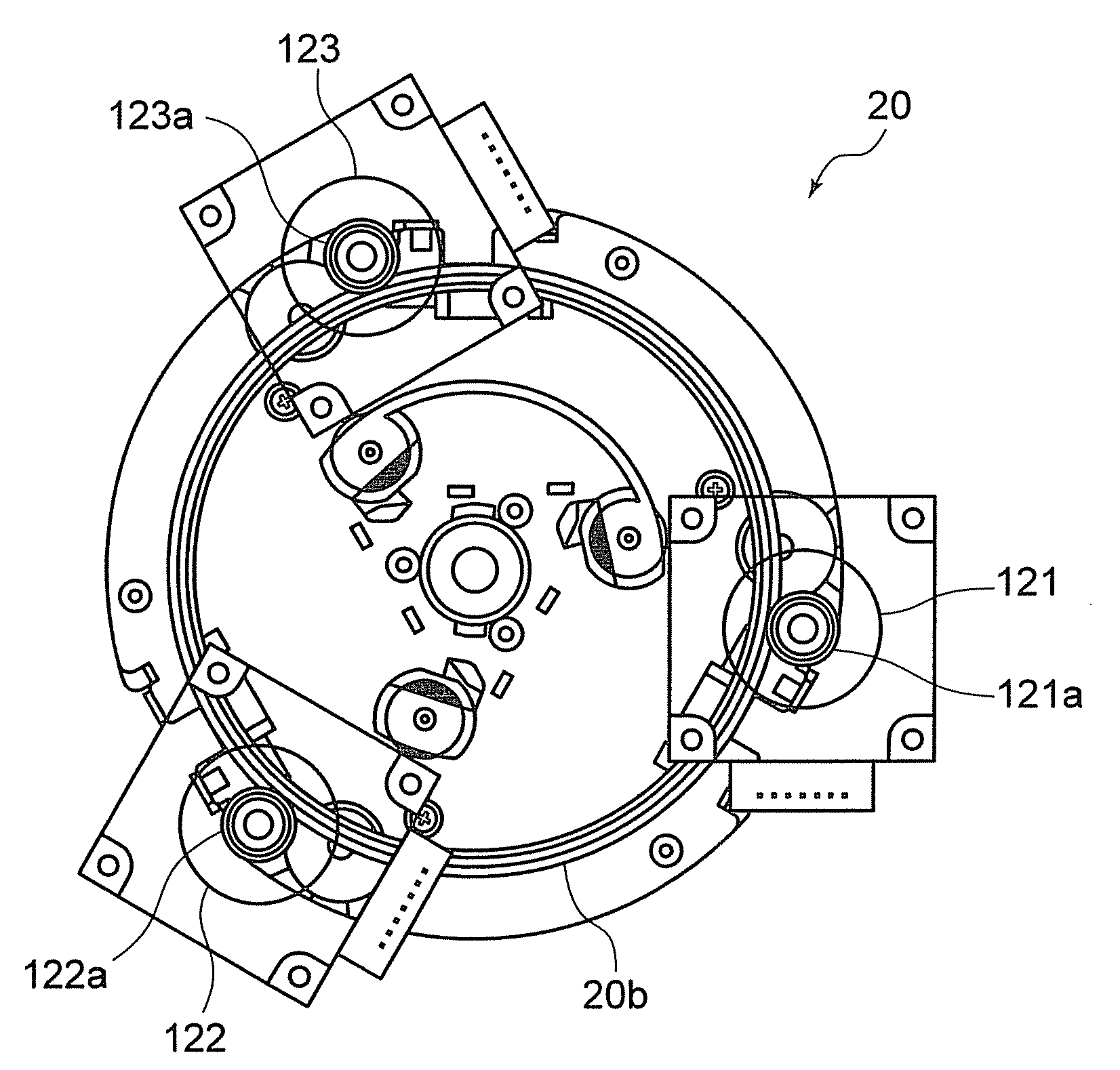 Method of rotating revolver unit using a plurality of motors