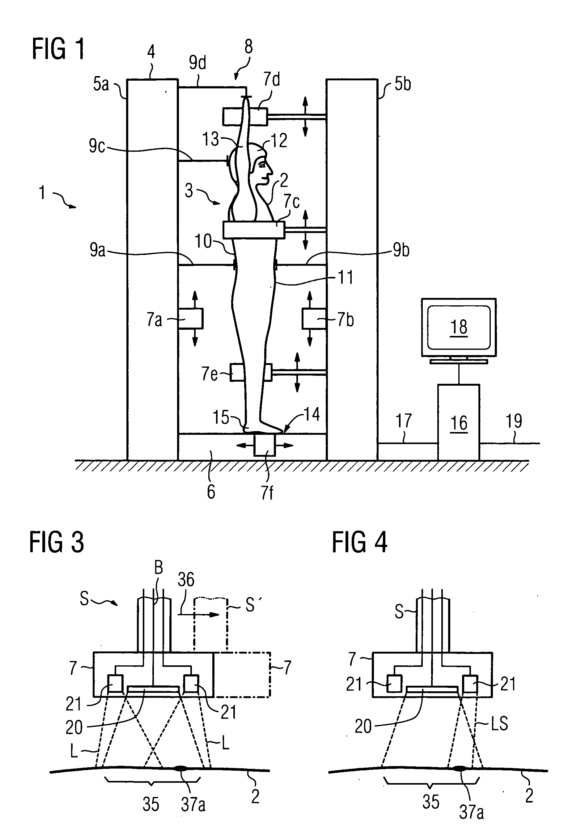 Method and device for examining the skin