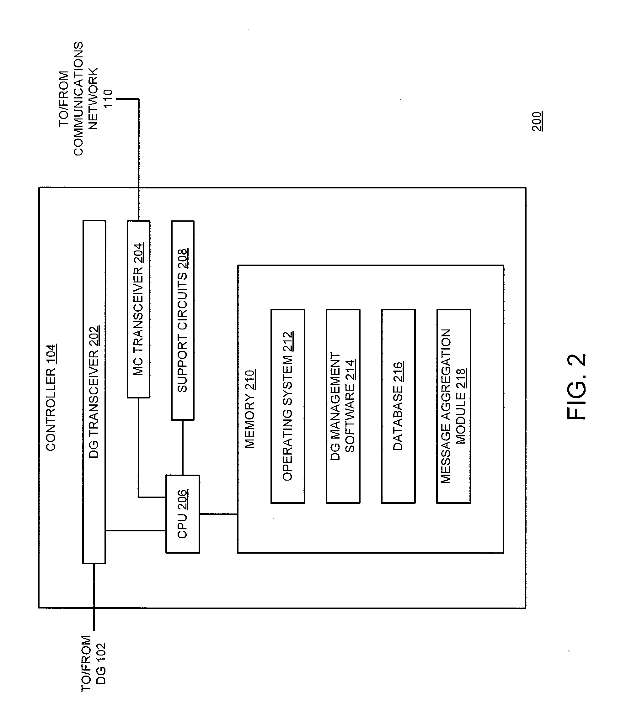 Method and system for distributed energy generator message aggregation