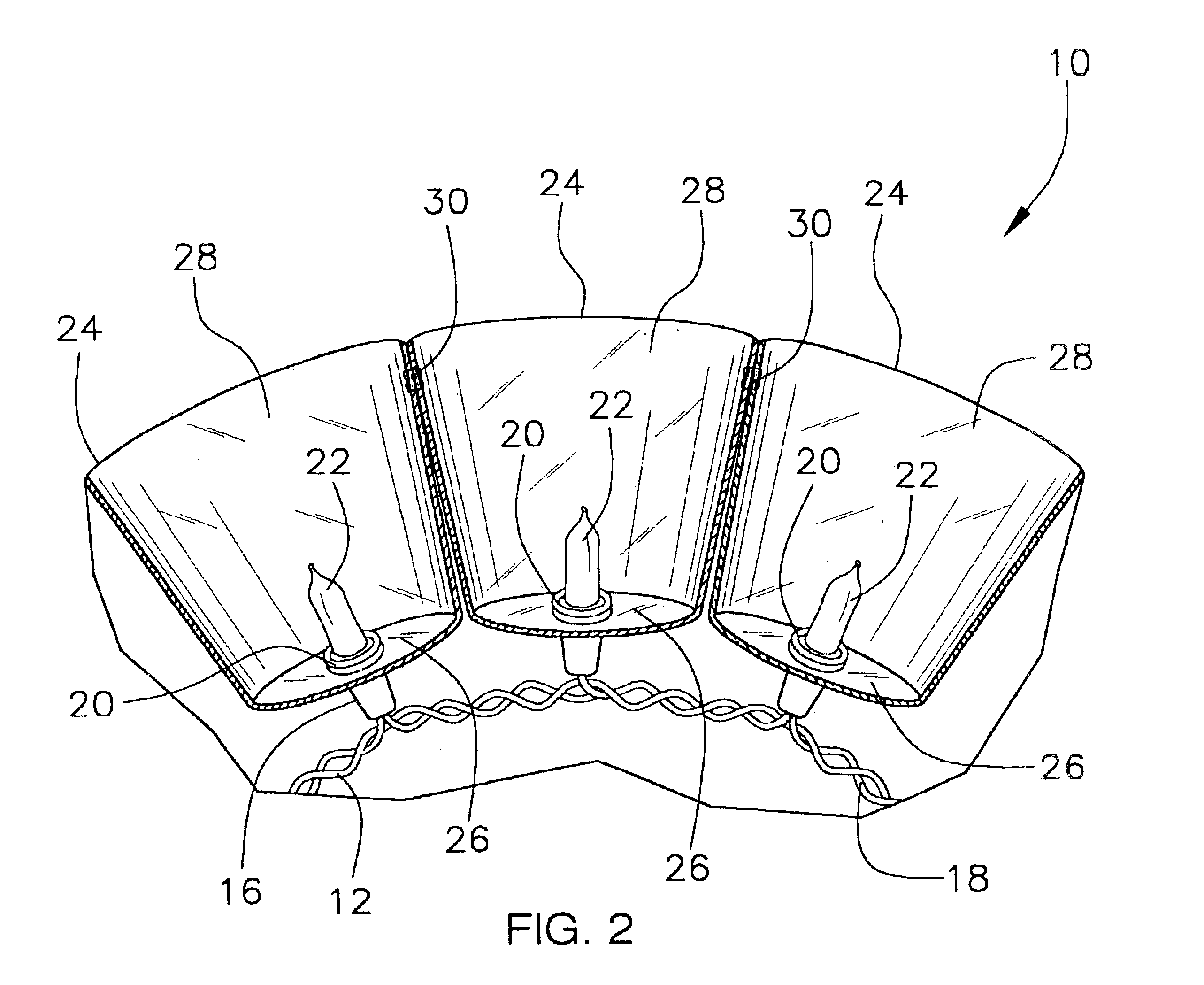 Lighted ornamental device, kit and method of using