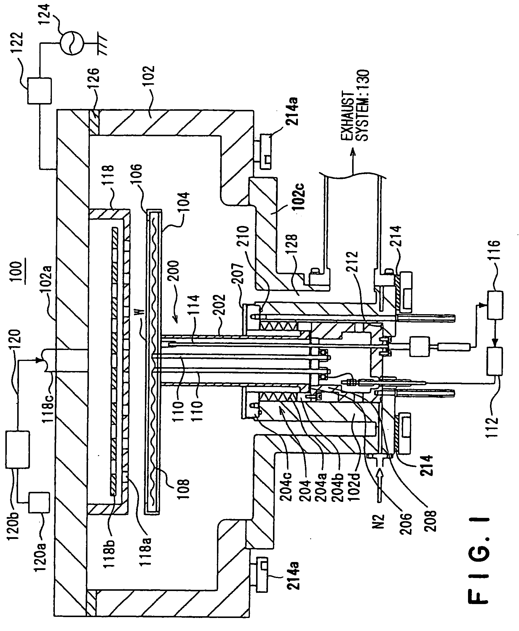 Substrate heating device and method of purging the device