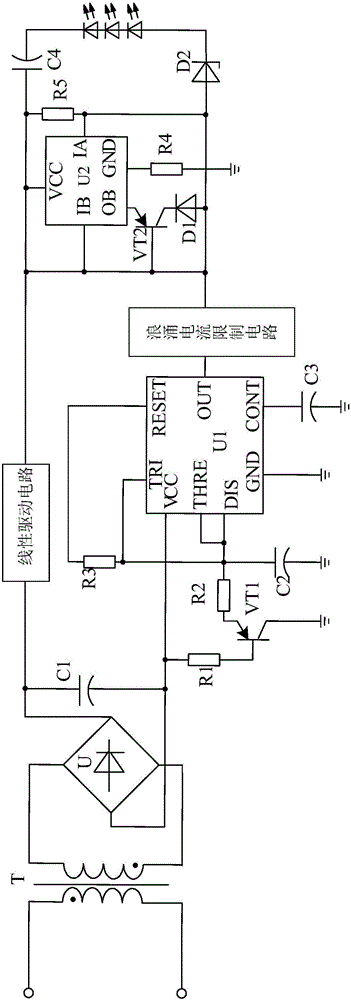 LED pulse detection system based on surge current restriction