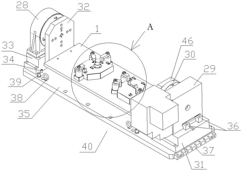 Fourth-shaft double-station hydraulic clamp of thin-wall shell of wheat seed sowing device