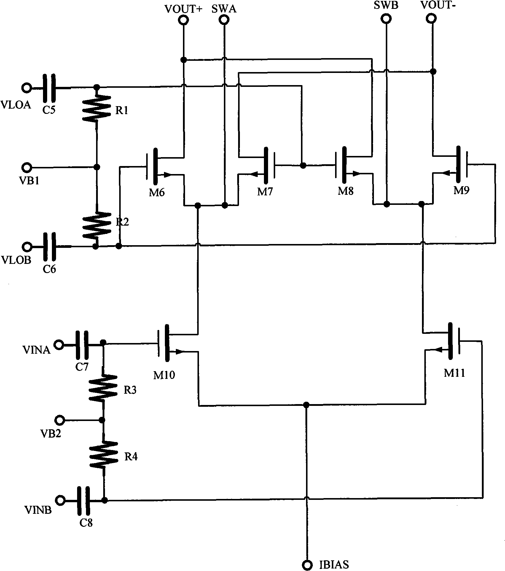 Current injection radio-frequency CMOS orthogonal upper frequency mixer taking parallel LC as load