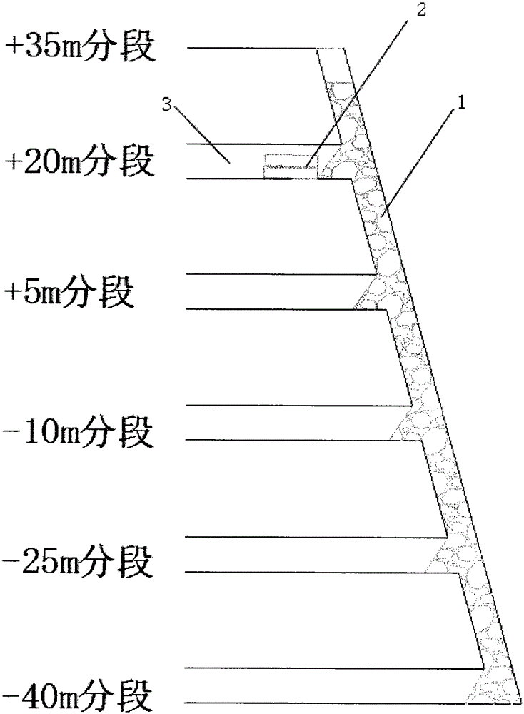 Convenient segmented support method for mine slant chute