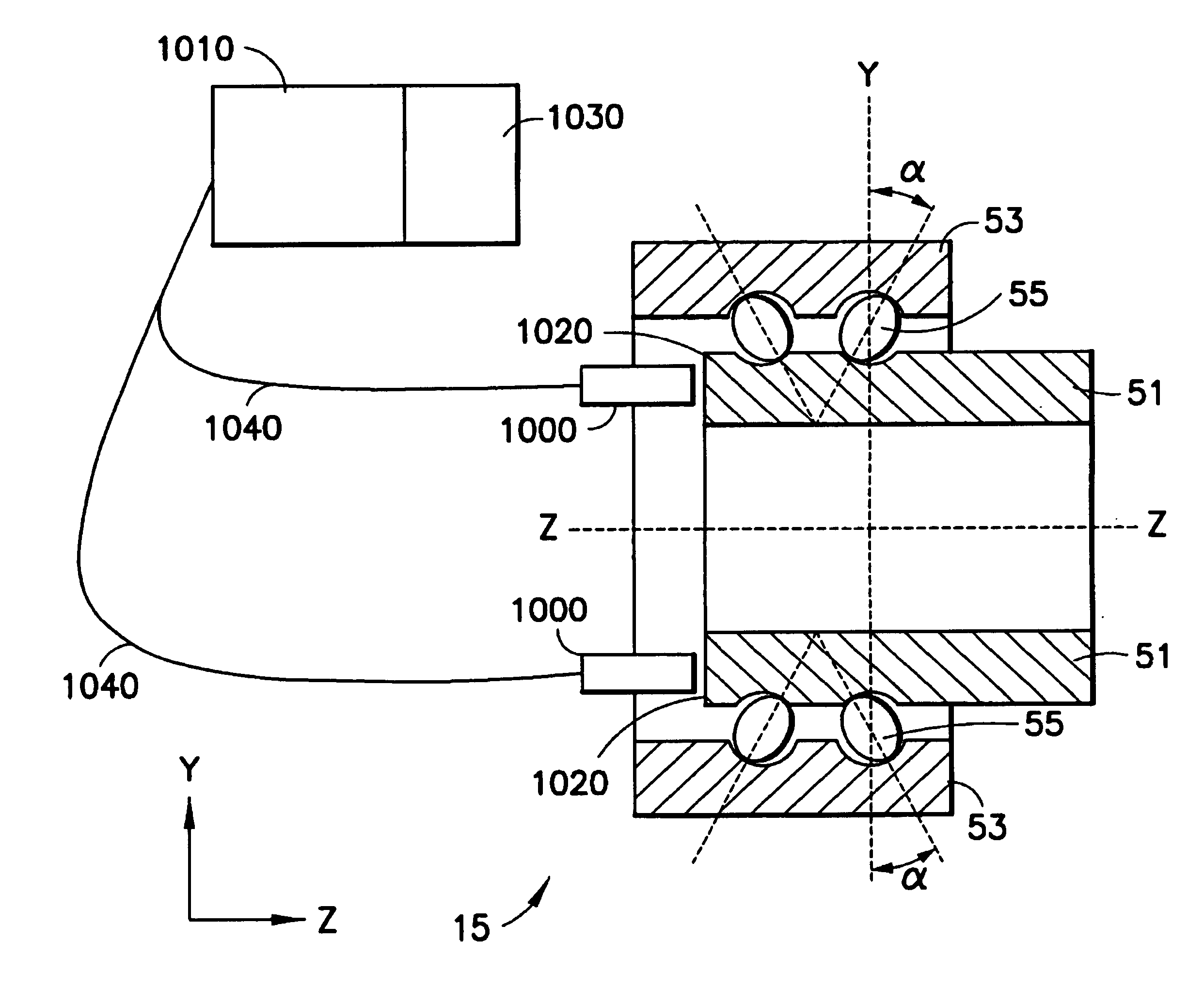 System for measuring the effect of bearing errors in an active device